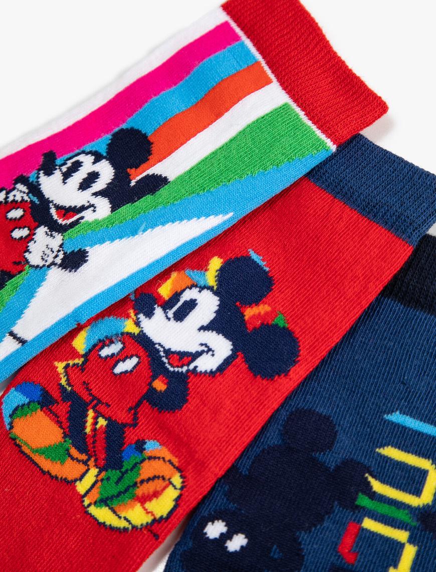  Erkek Çocuk Mickey Mouse Çorap Seti Lisanslı 3'lü