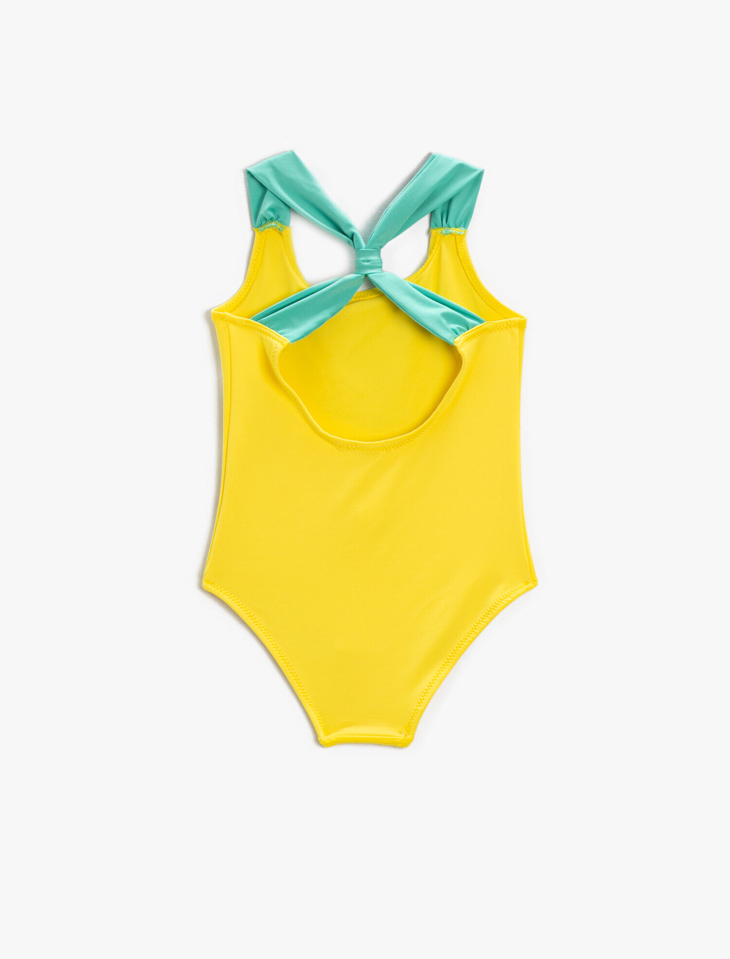  Kız Çocuk Mayo Pul Detaylı Ananas Baskılı