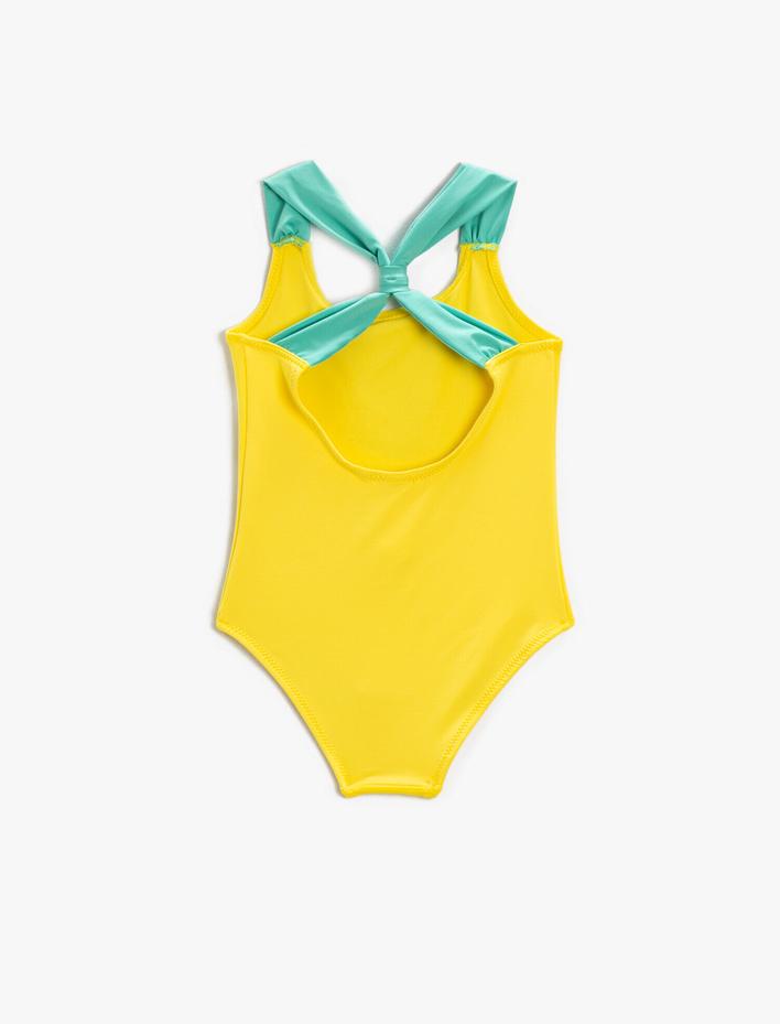 Kız Çocuk Mayo Pul Detaylı Ananas Baskılı