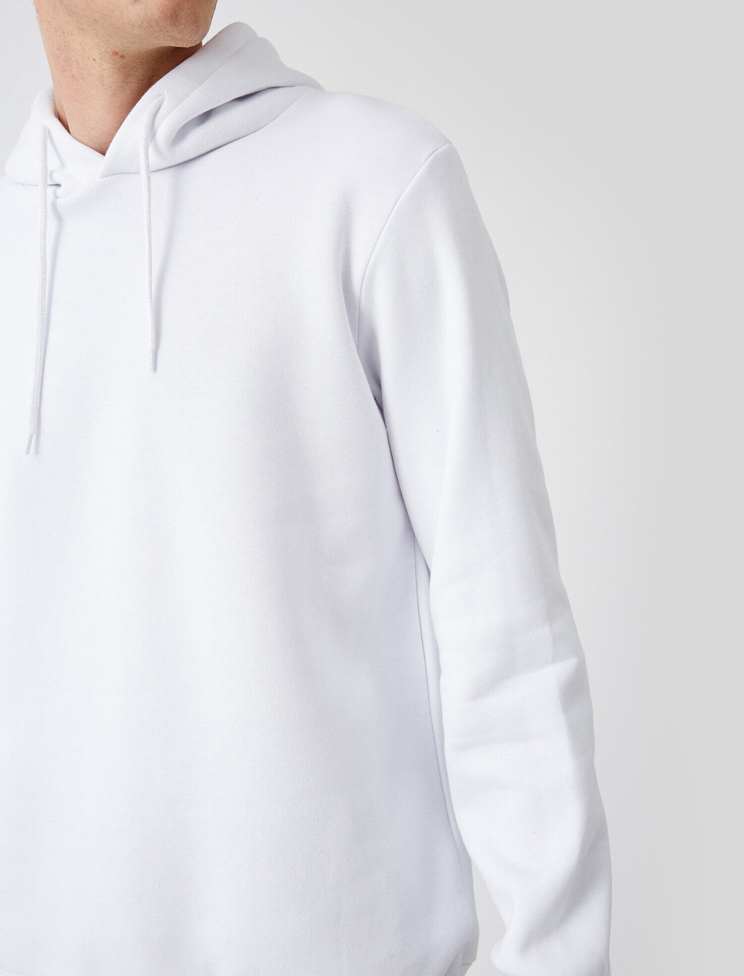   Basic Uzun Kollu Kapüşonlu Pamuklu Sweatshirt