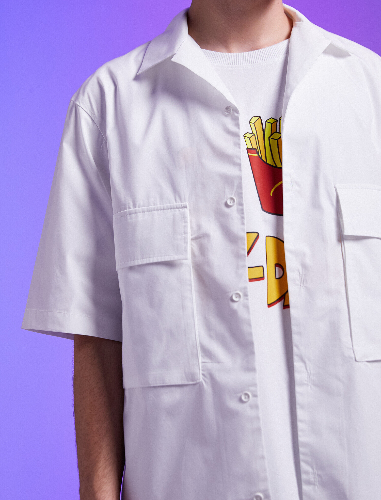   Keten Karışım Gömlek Kısa Kollu