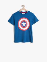 Captain America Baskılı Tişört