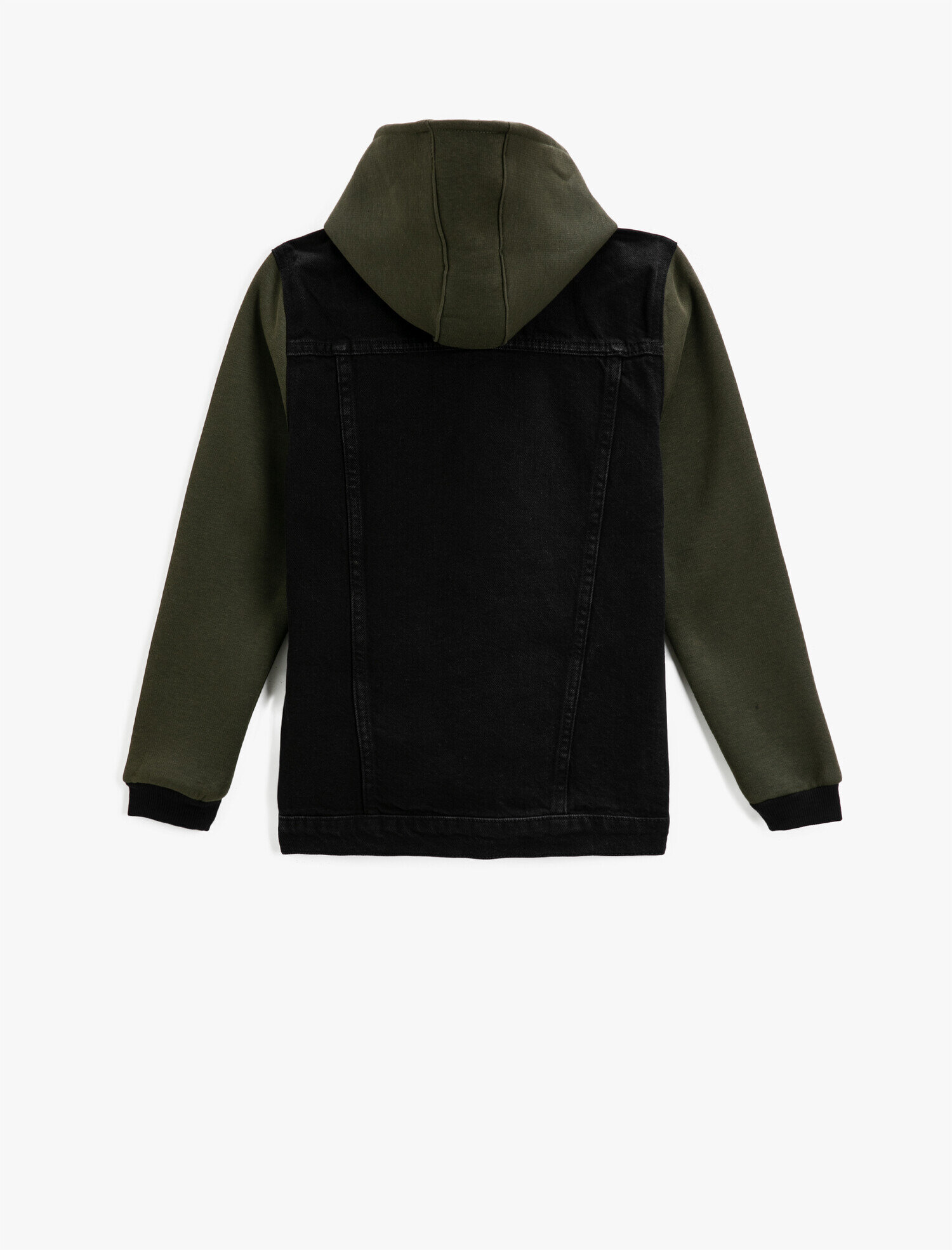  Erkek Çocuk Kapşonlu Kot Ceket Kolları ve Kapşonu Sweat Pamuklu
