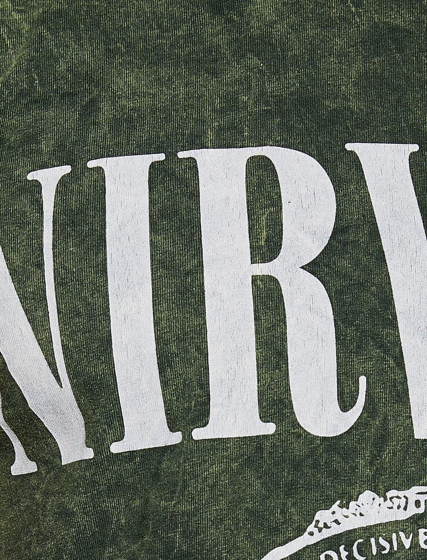   Müzik Lisanslı Nirvana Yazılı Tişört
