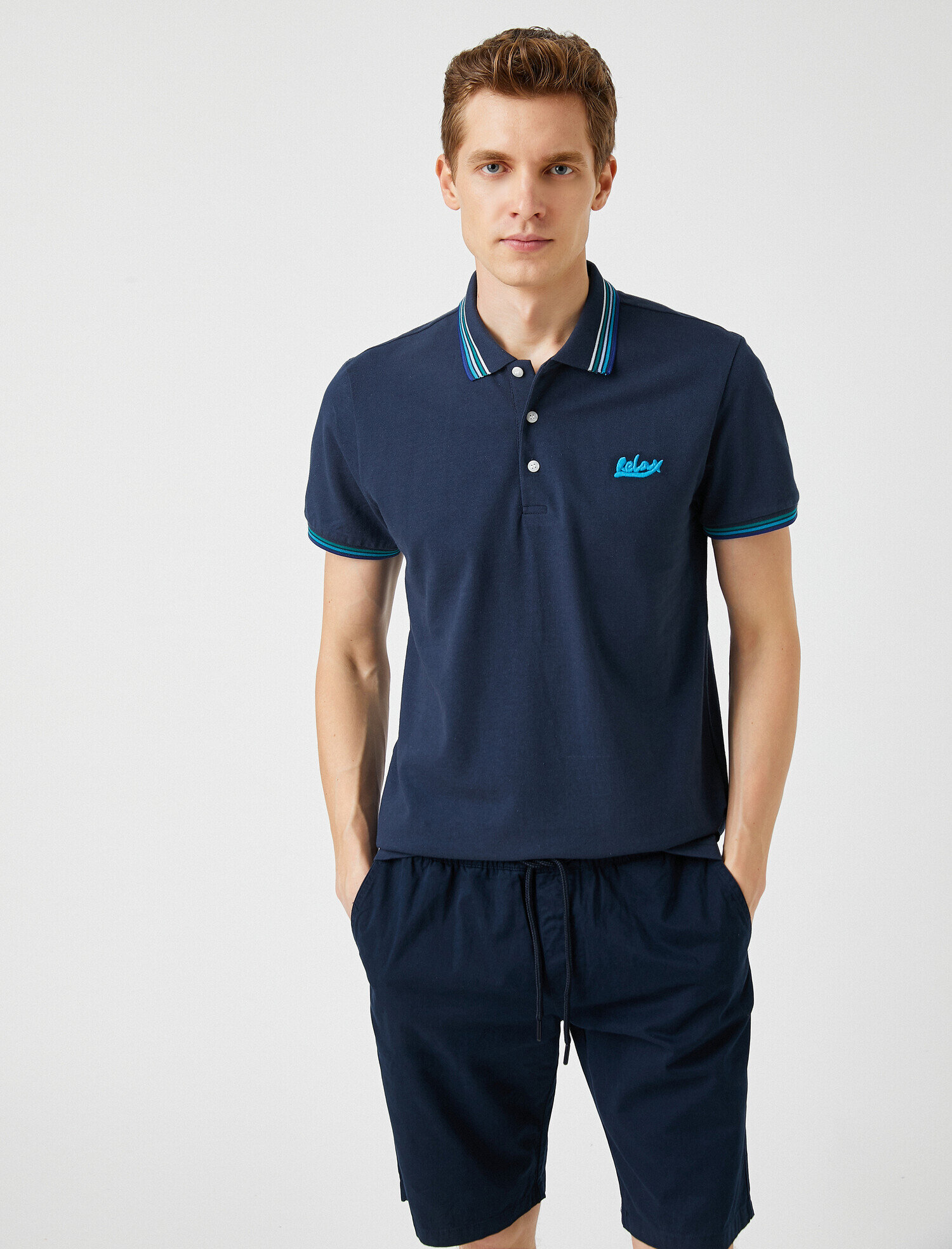   Slim Fit İşlemeli Polo Yaka Tişört