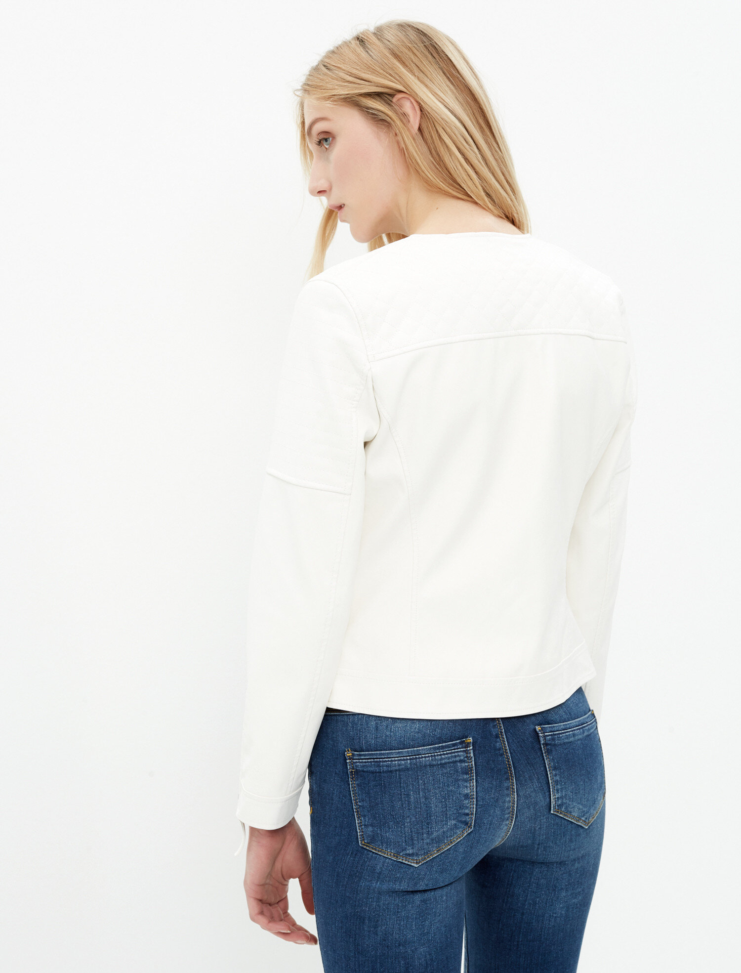   Deri Görünümlü Mont