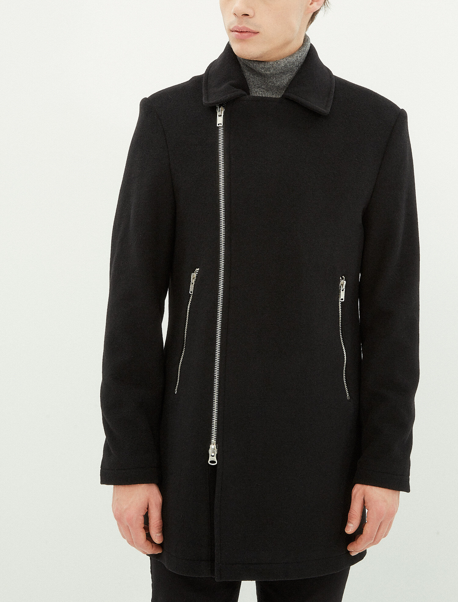   Fermuar Detaylı Kaban