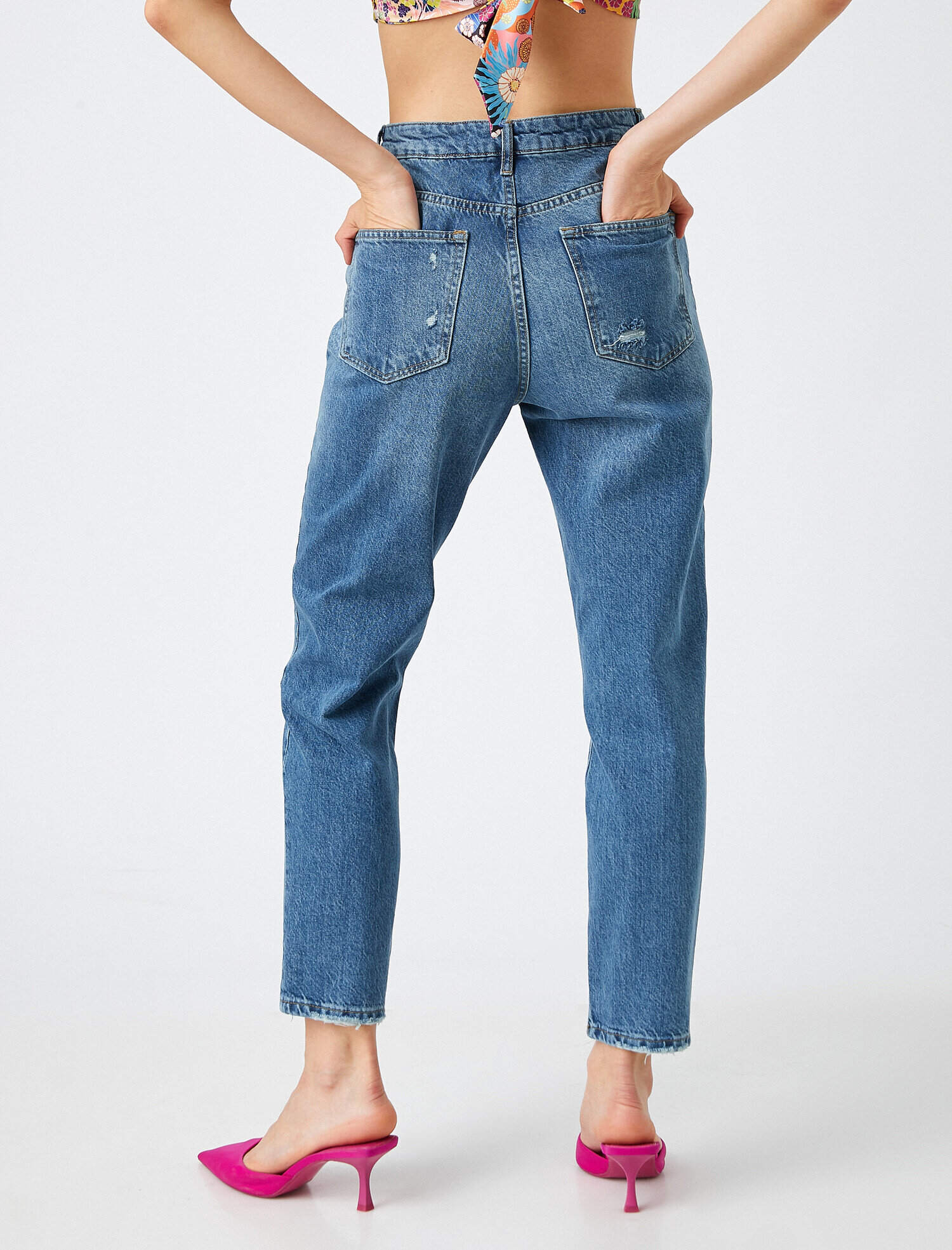   Yüksek Bel Kot Pantolon - Mom Jean