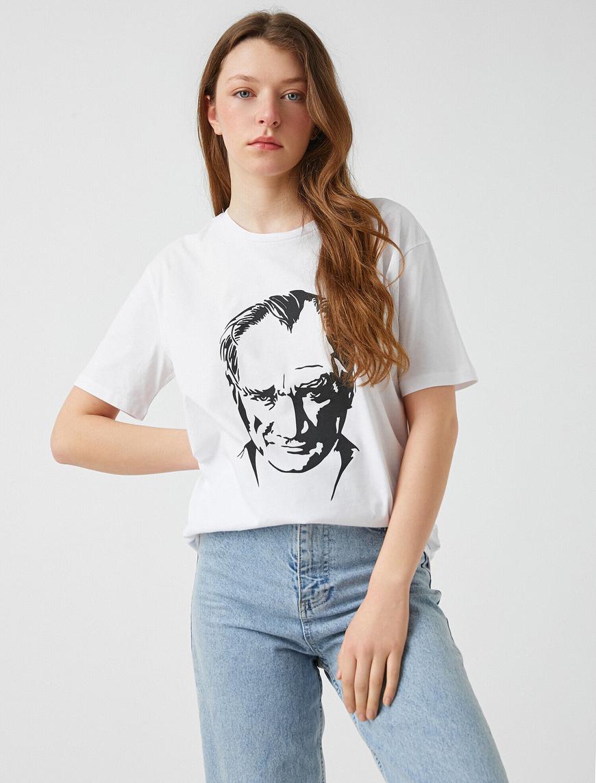   Atatürk Baskılı Tişört Pamuklu