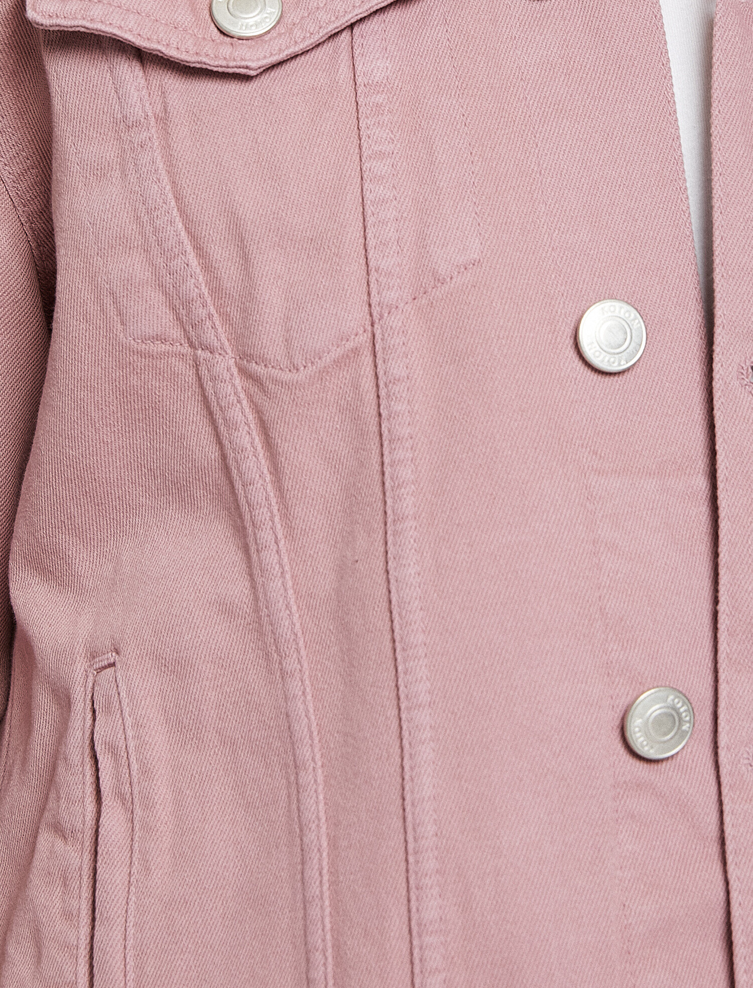   Düğme Detaylı Jean Ceket