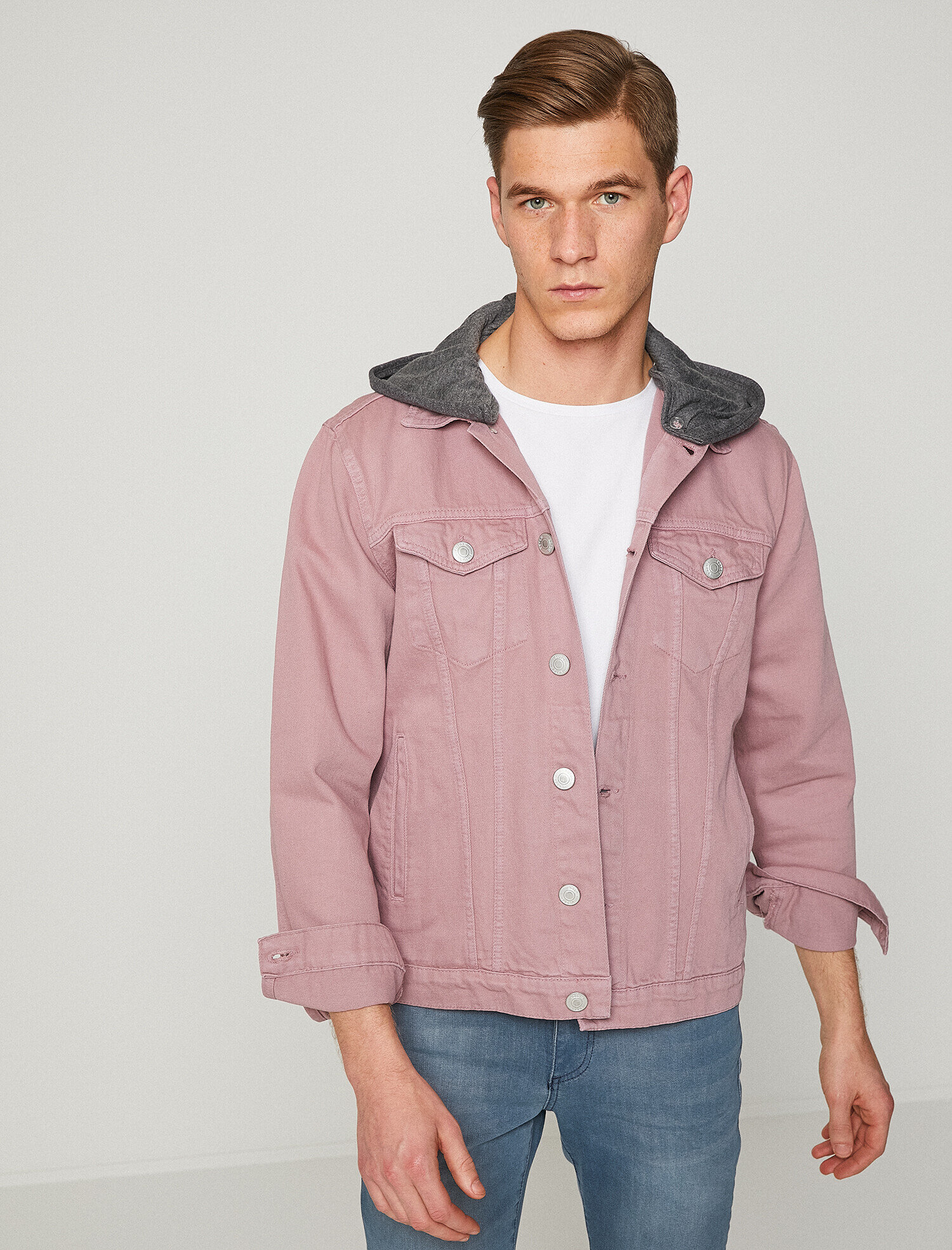   Düğme Detaylı Jean Ceket