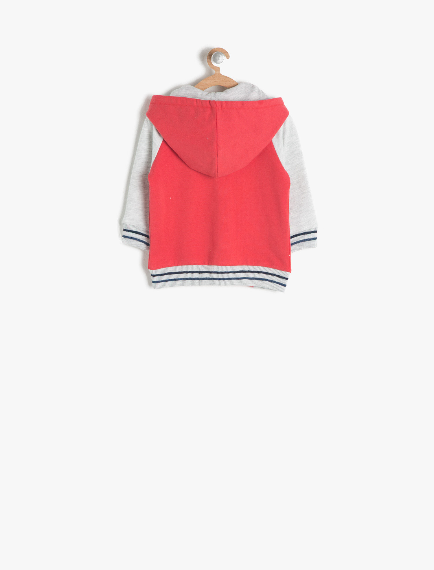  Erkek Bebek Sloganlı Kapüşonlu Sweat Hırka