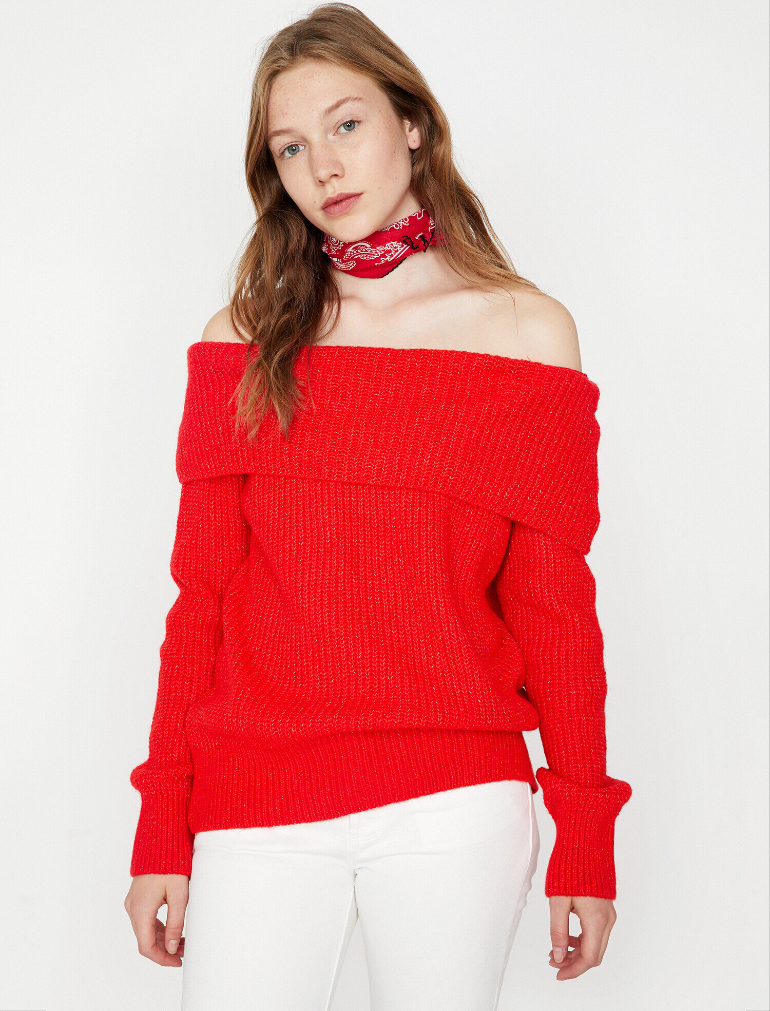   Omzu Açik Triko Kazak