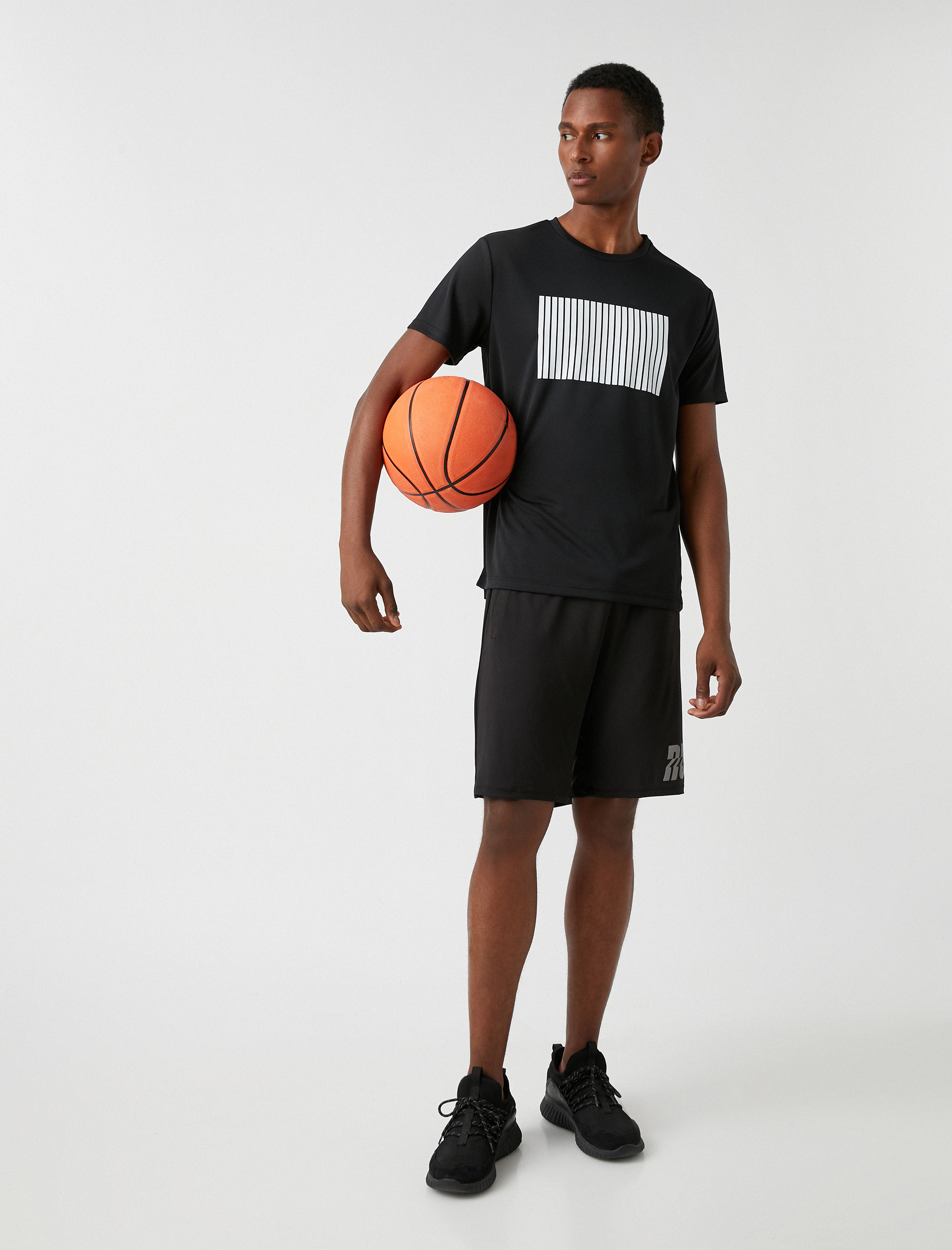   Baskılı Bisiklet Yaka Tişört