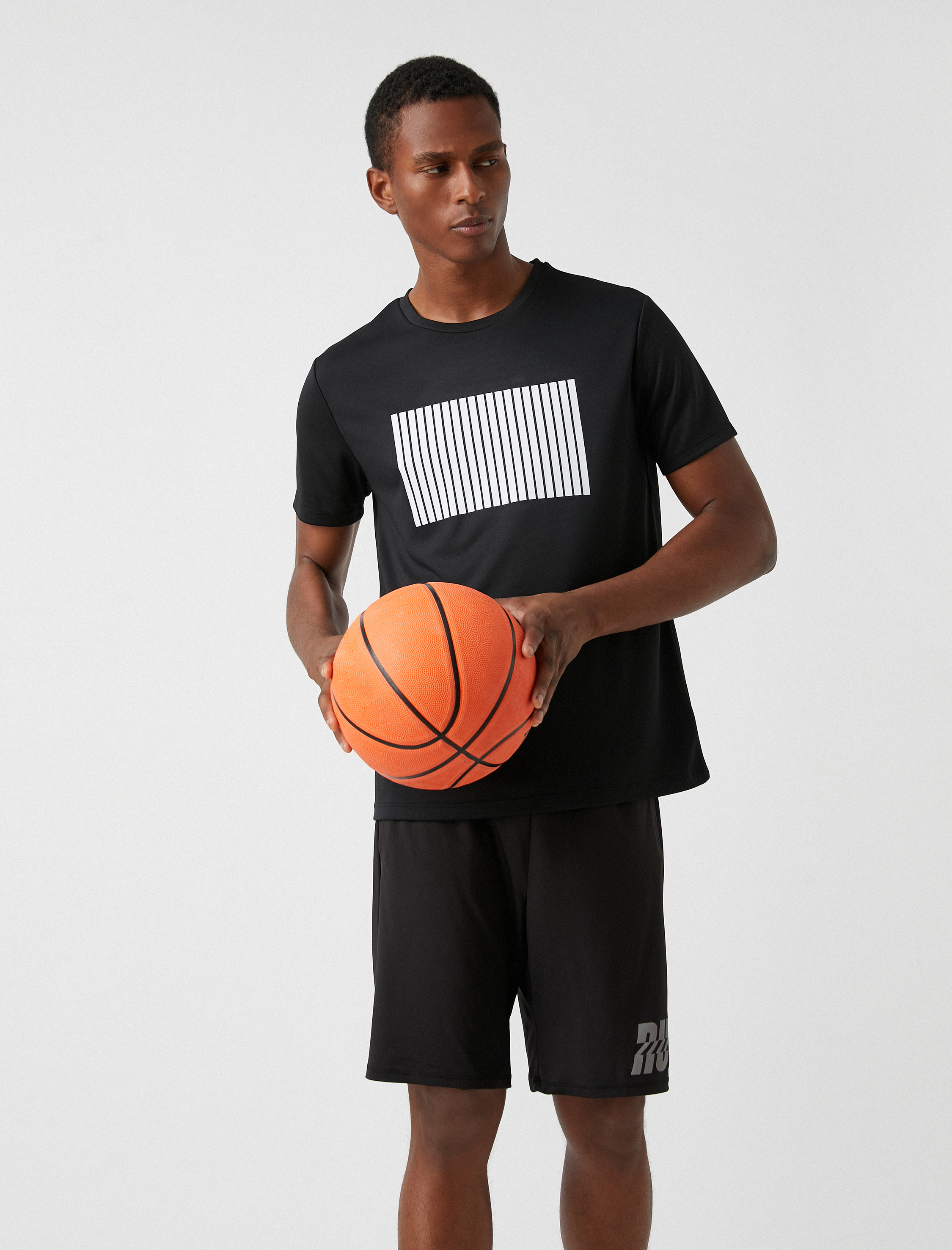   Baskılı Bisiklet Yaka Tişört