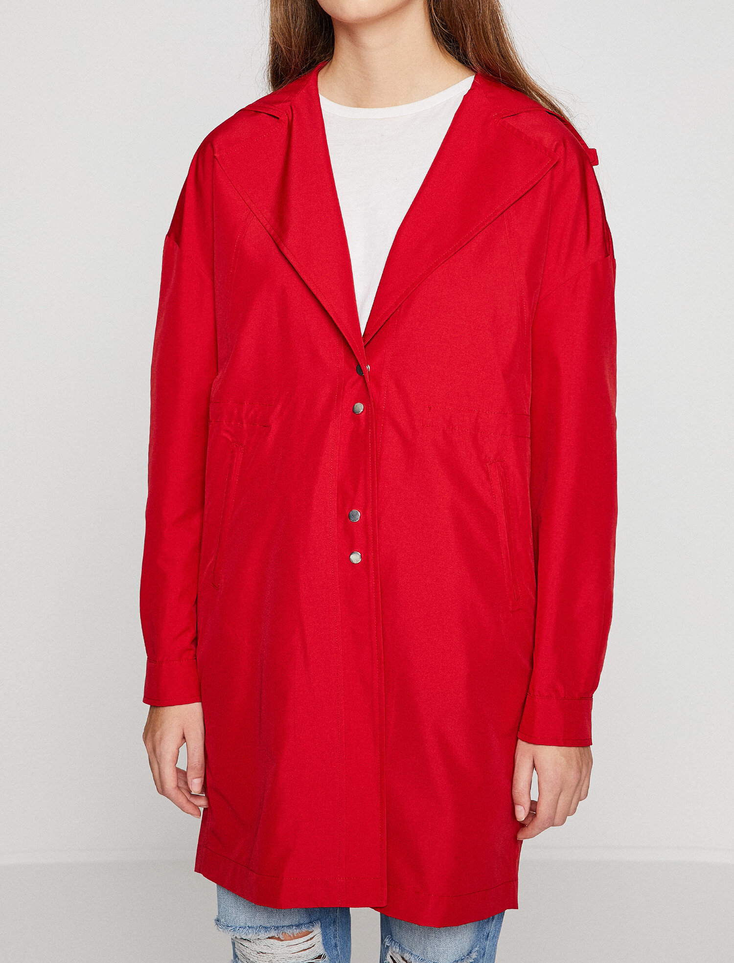   Kapüşonlu Trençkot