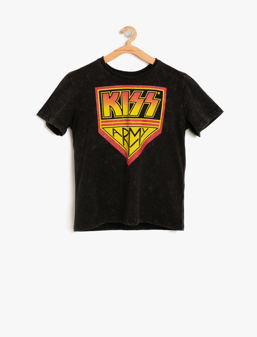  Erkek Çocuk Müzik Lisanslı Kiss Baskılı Tişört