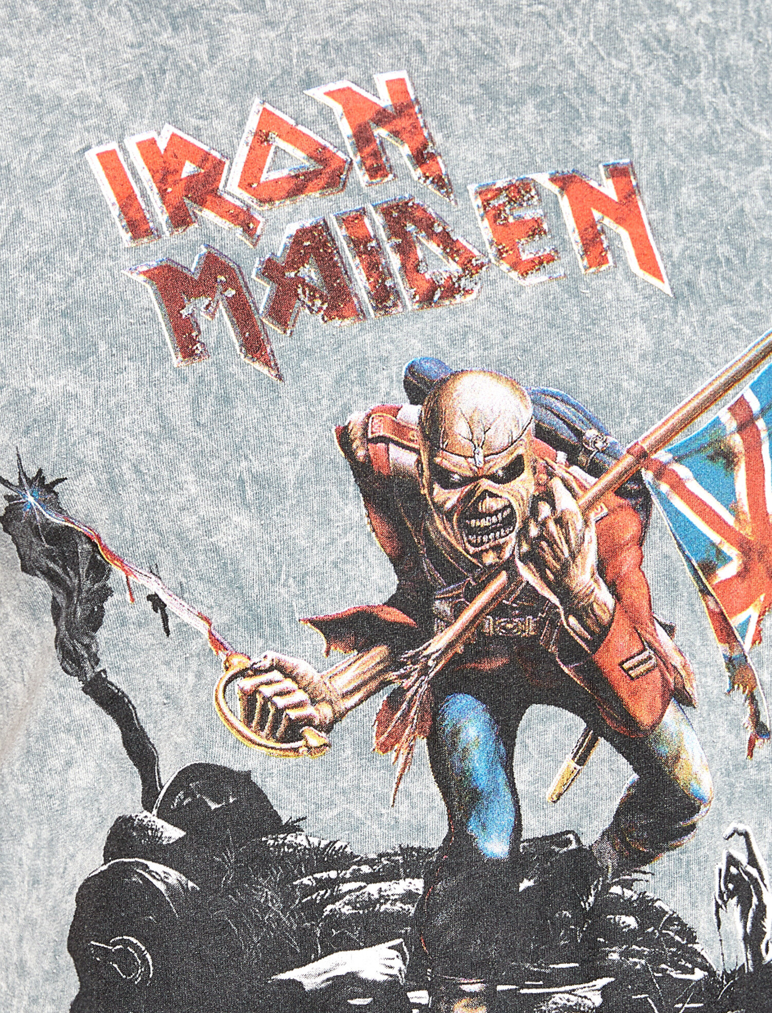   Müzik Lisanslı Iron Maiden Baskılı Tişört