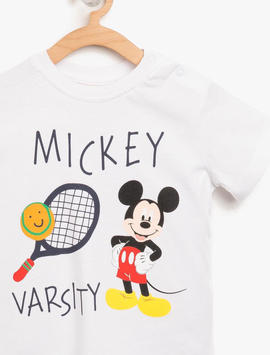  Erkek Bebek Mickey Mouse Baskılı Tişört