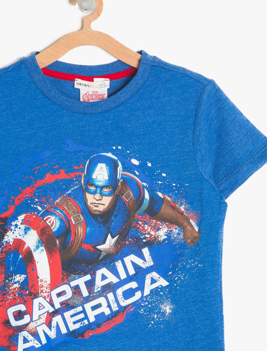  Erkek Çocuk Kaptan Amerika Baskılı Tişört