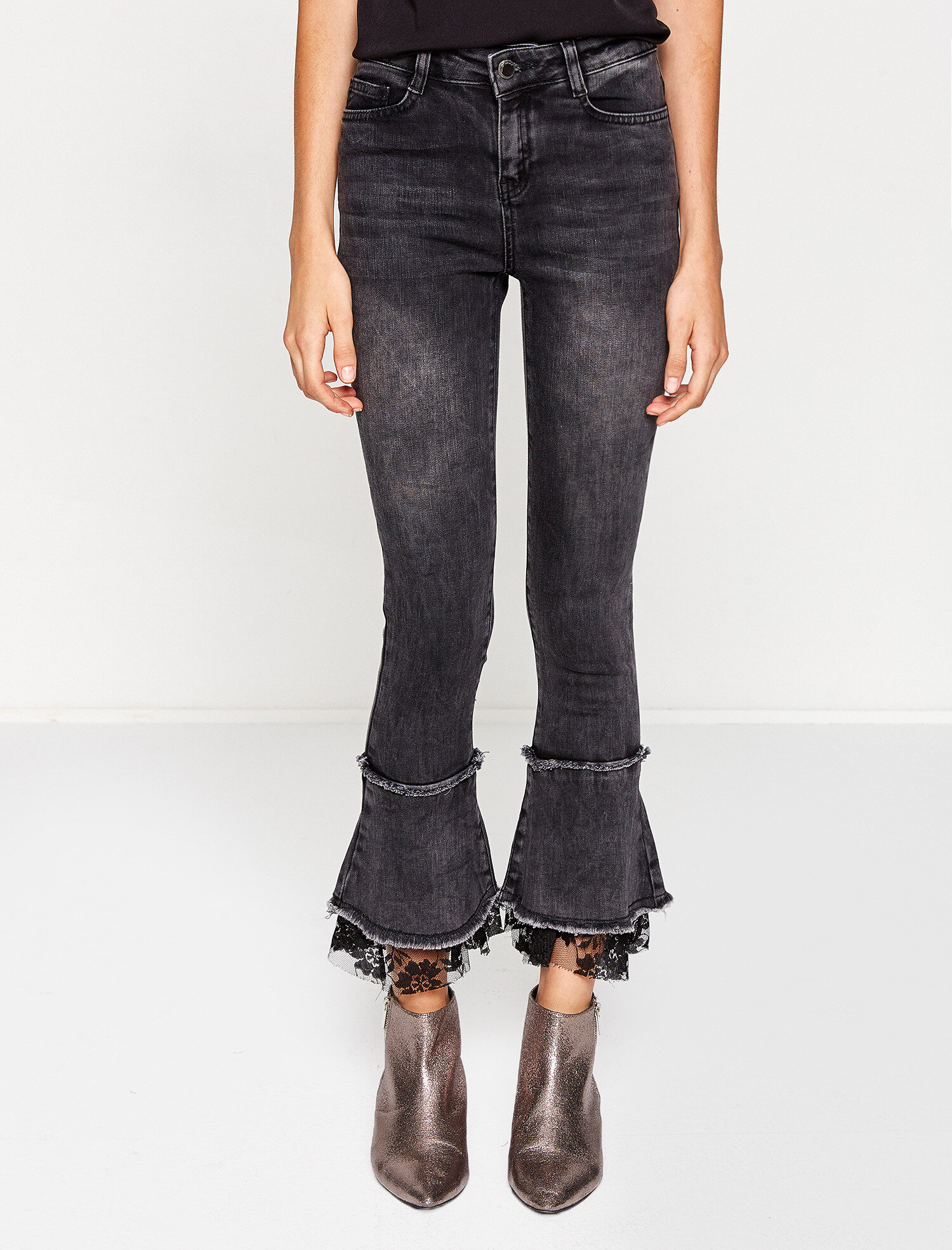   Dantel Detaylı Jean Pantolon