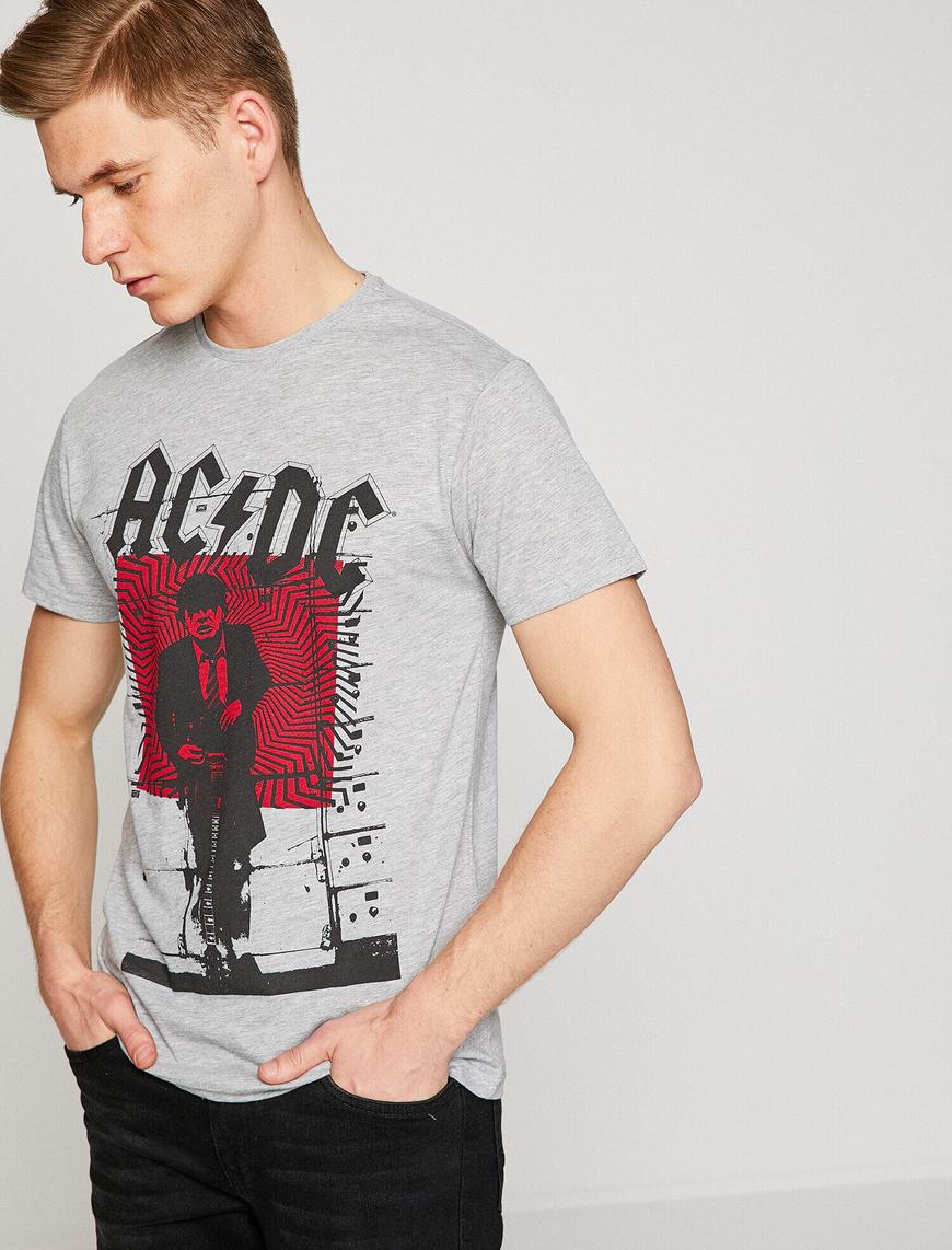   Müzik Lisanslı AC/DC Baskılı Tişört