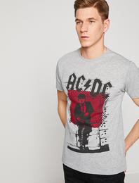 Müzik Lisanslı AC/DC Baskılı Tişört
