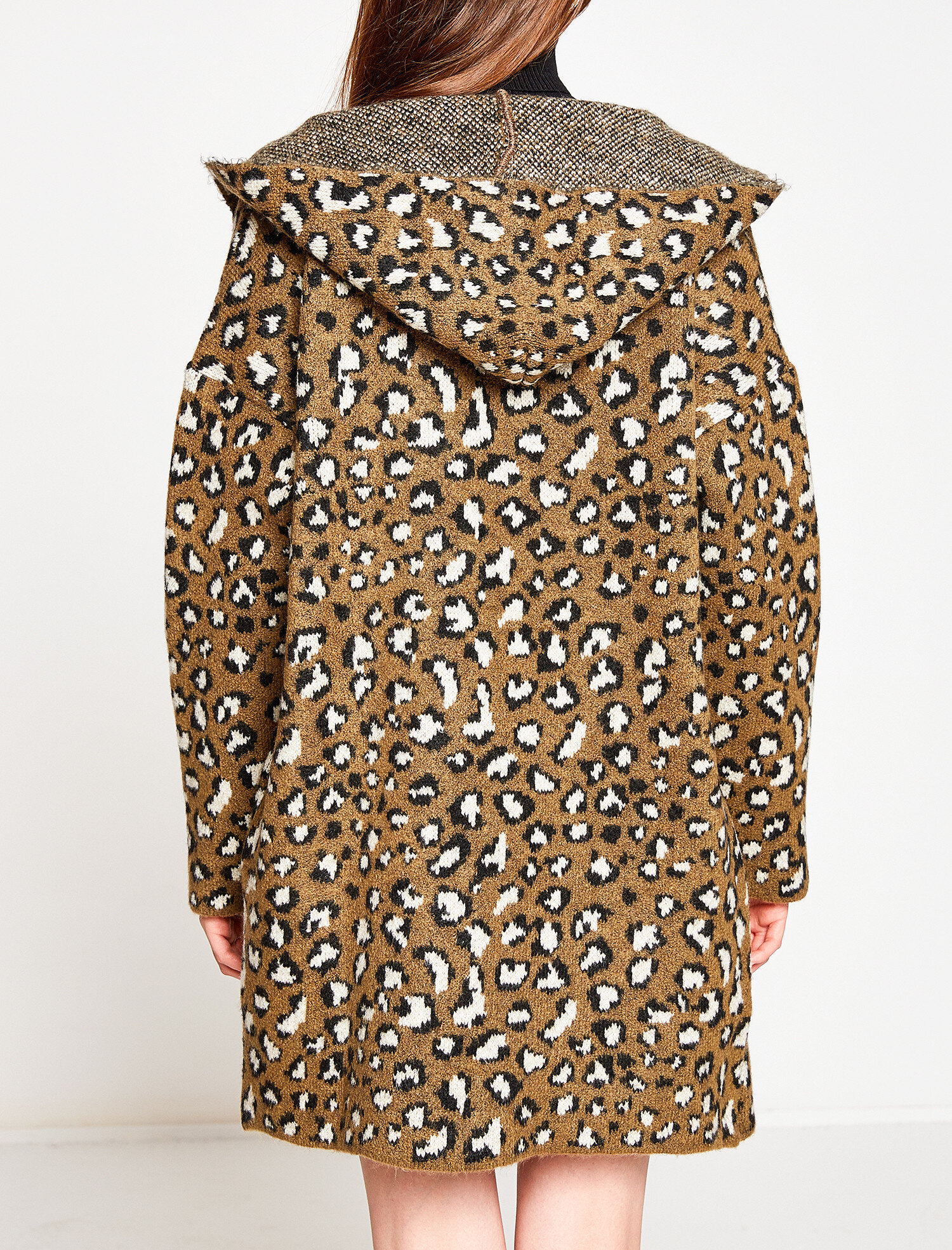   Leopar Desenli Triko Hırka