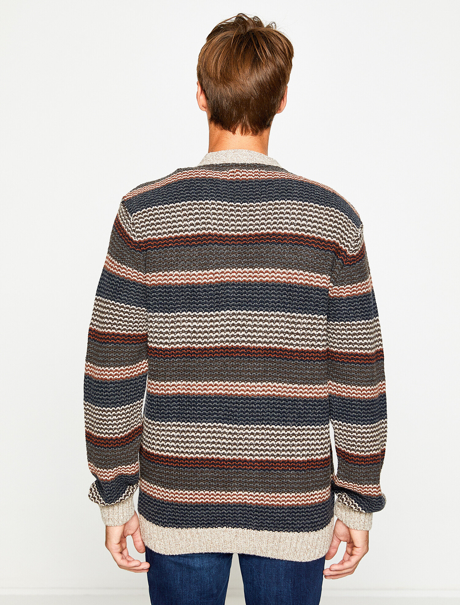   Çizgili Örgü Hırka