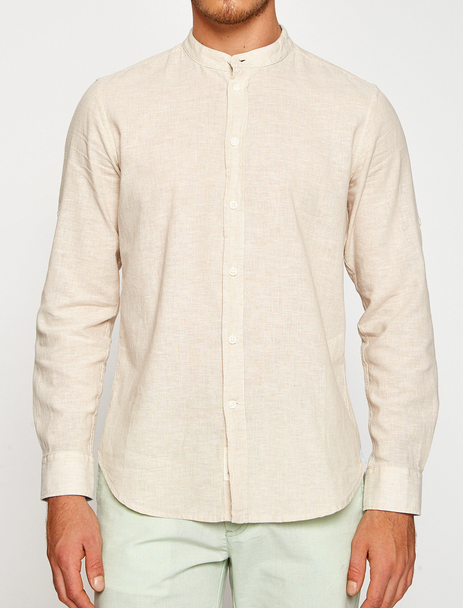   Hakim Yaka Keten Gömlek