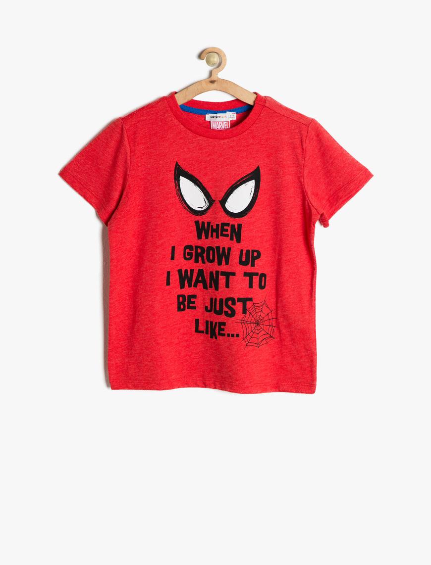  Erkek Çocuk Spiderman Baskılı Tişört