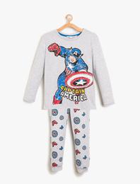 Kaptan Amerika Baskılı Pijama