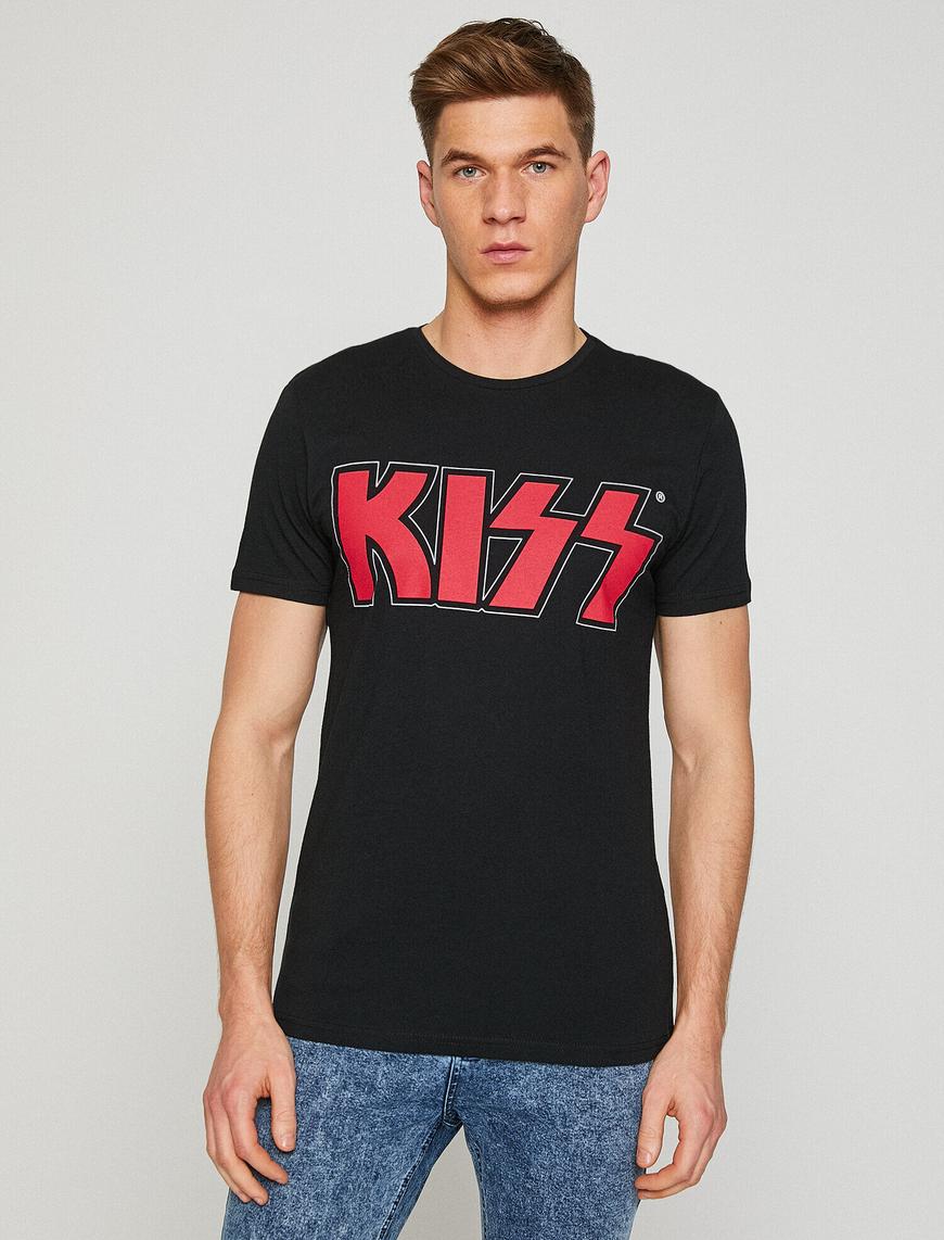   Lisanslı Kiss Baskılı Tişört