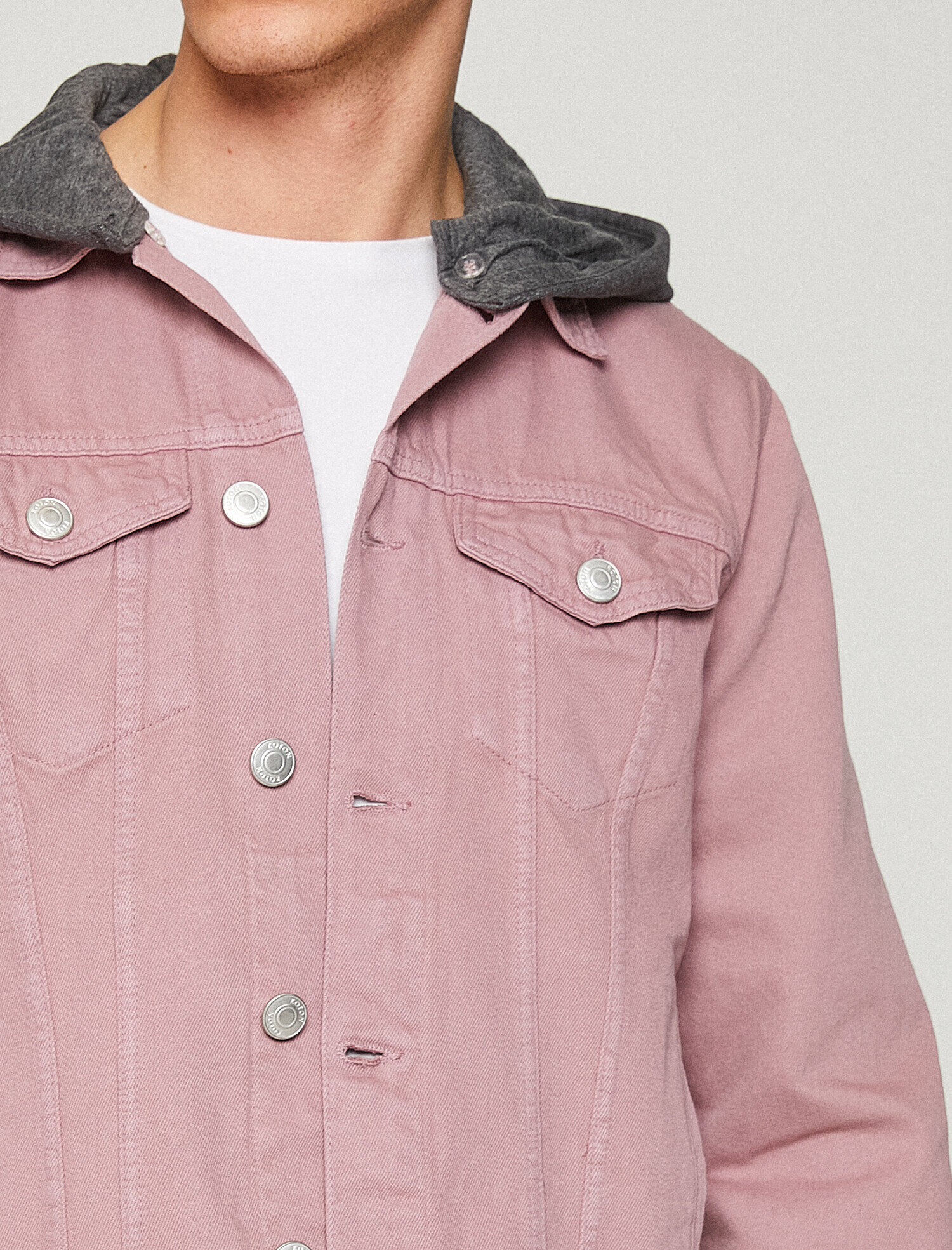   Düğme Detaylı Jean Ceket