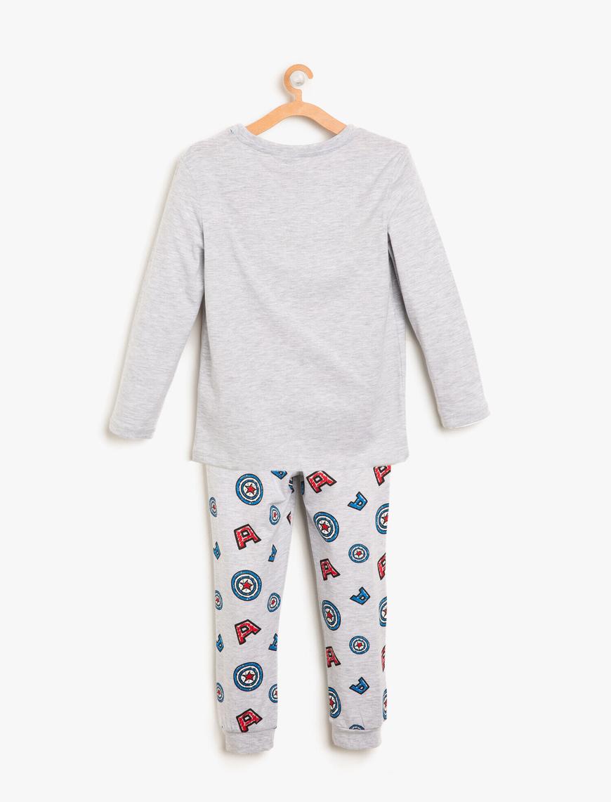  Erkek Çocuk Kaptan Amerika Baskılı Pijama