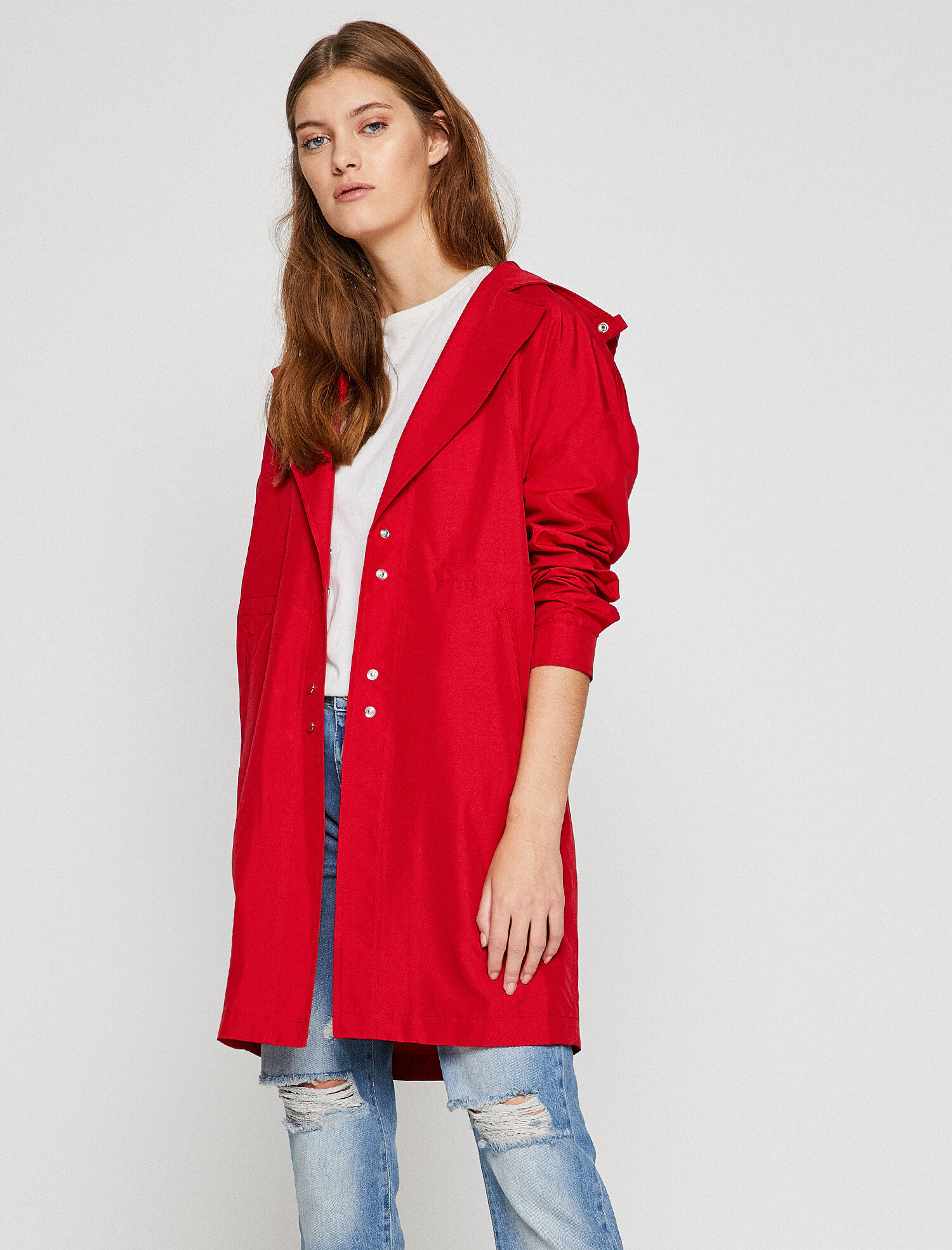   Kapüşonlu Trençkot