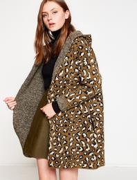 Leopar Desenli Triko Hırka
