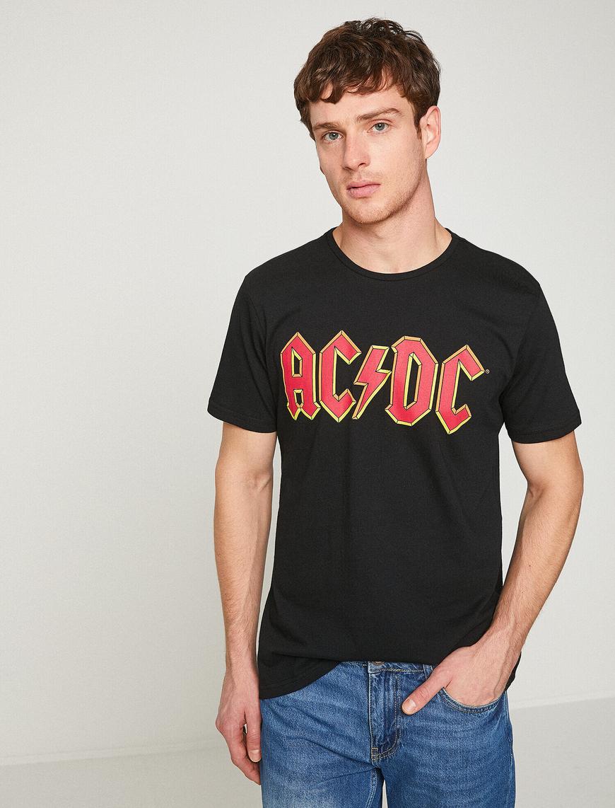   Lisanslı AC/DC Baskılı Tişört