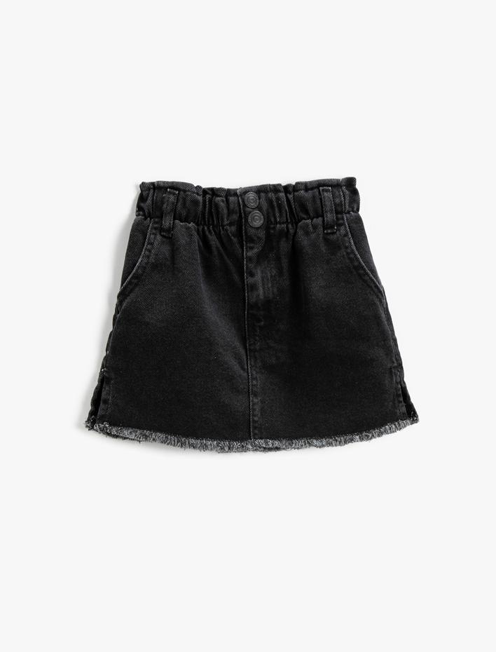 Kız Çocuk Mini Kot Etek Pamuklu