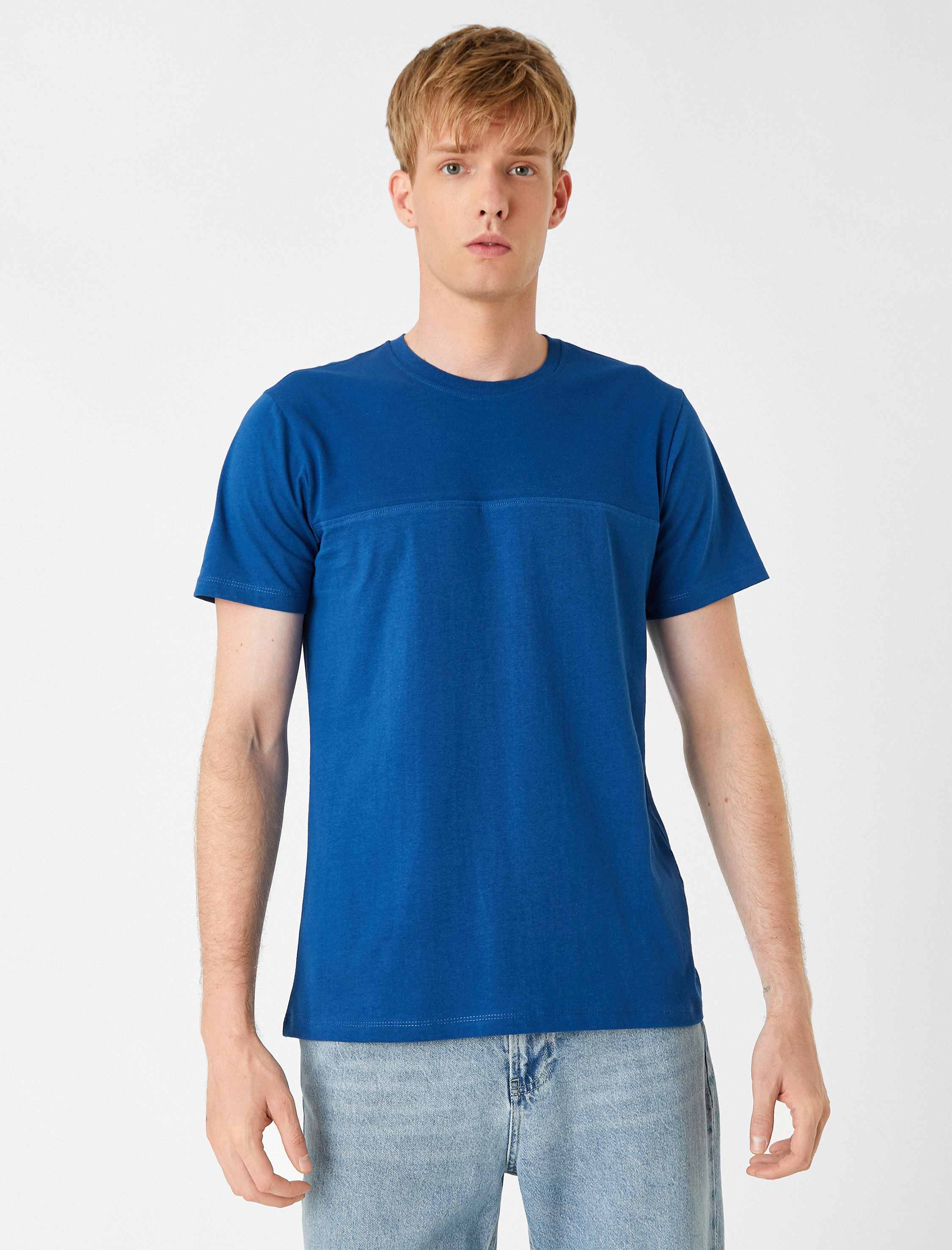 Basic Tişört Slim Fit Bisiklet Yaka