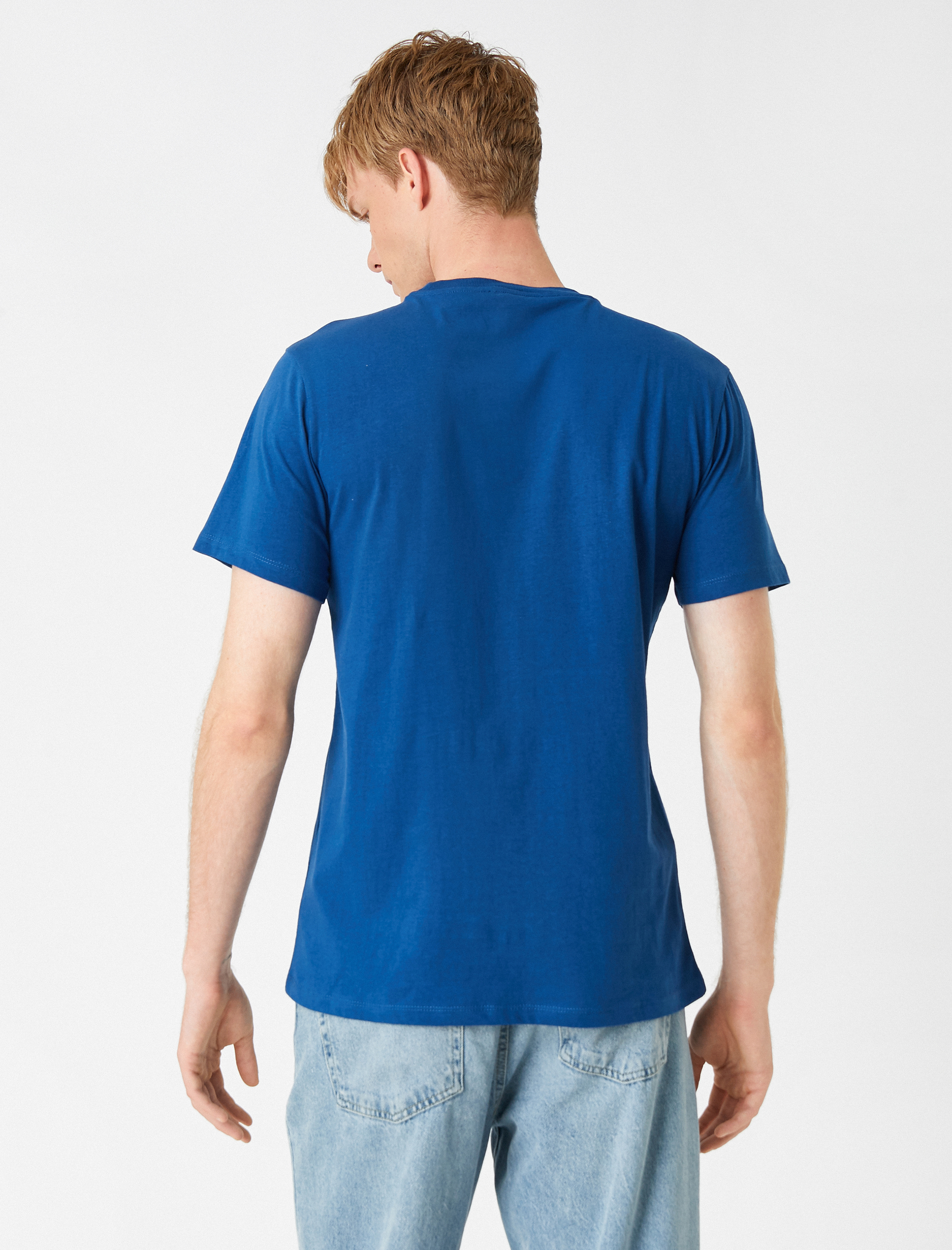 Basic Tişört Slim Fit Bisiklet Yaka