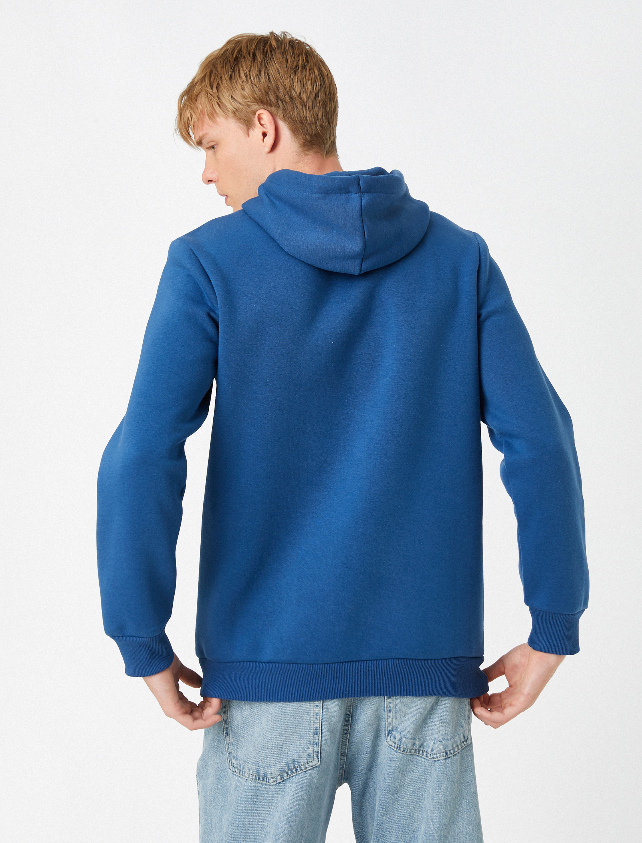   Basic Kapşonlu Sweatshirt Şardonlu