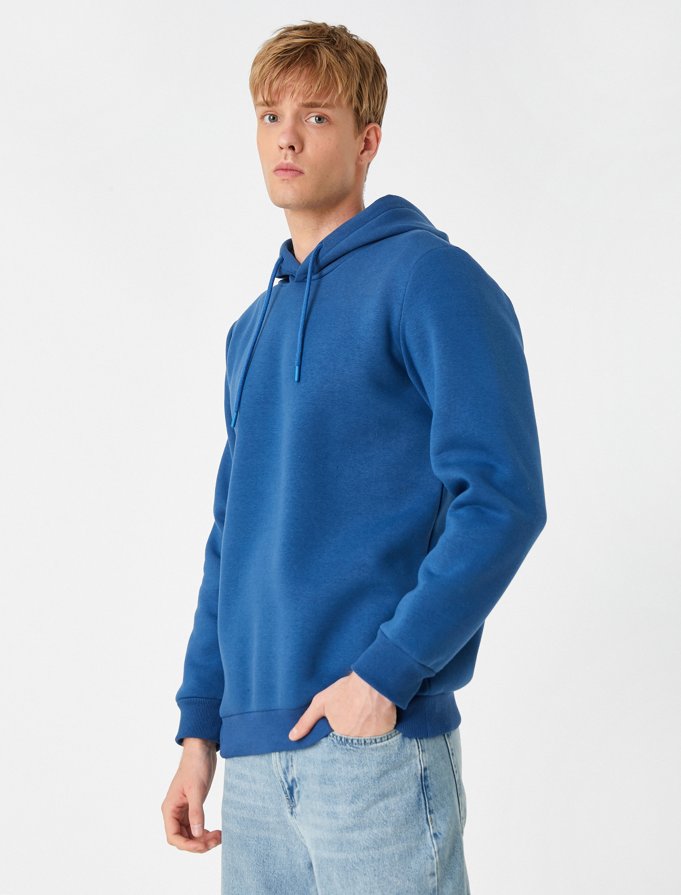   Basic Kapşonlu Sweatshirt Şardonlu