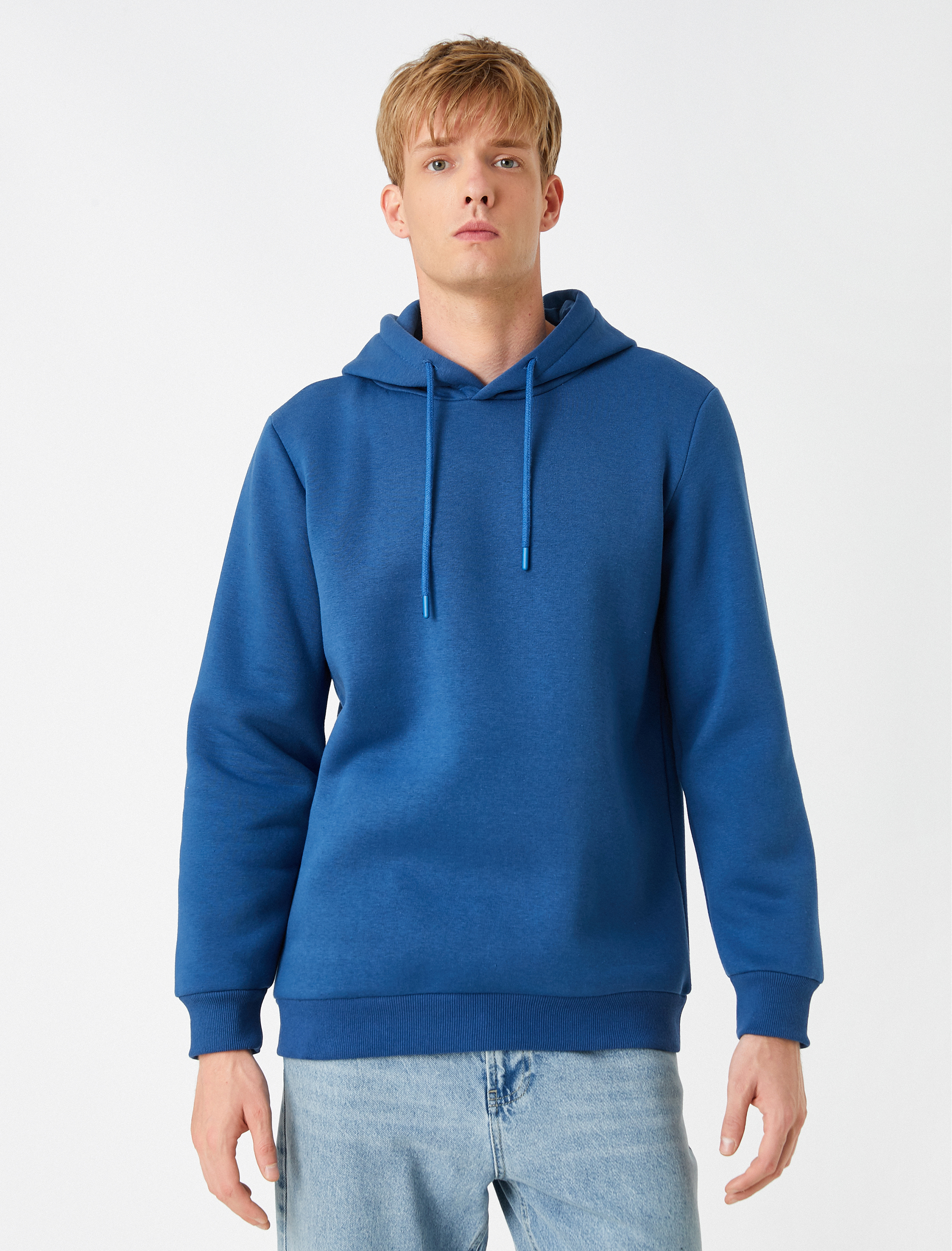   Basic Kapşonlu Sweatshirt Şardonlu