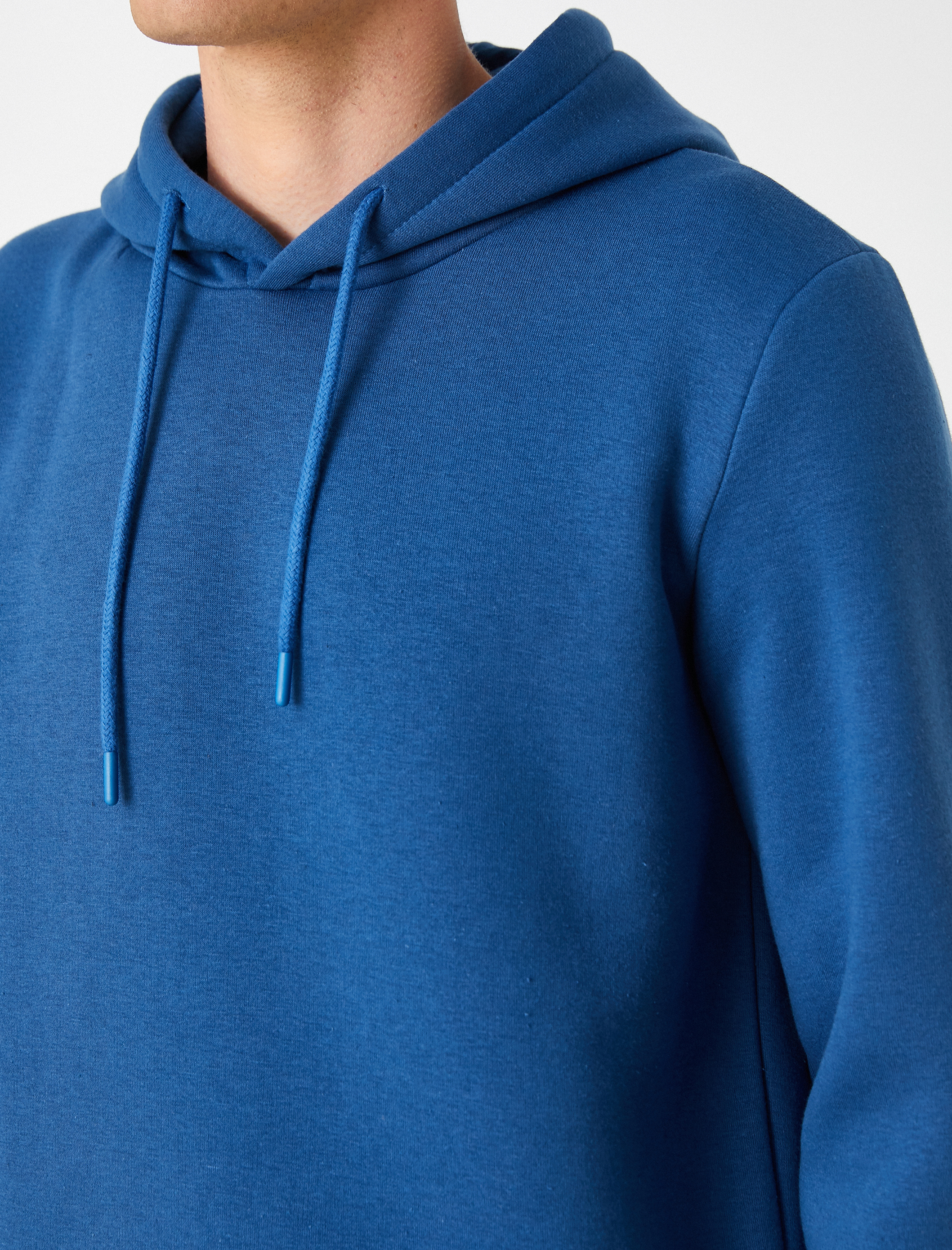   Basic Kapşonlu Sweatshirt Şardonlu