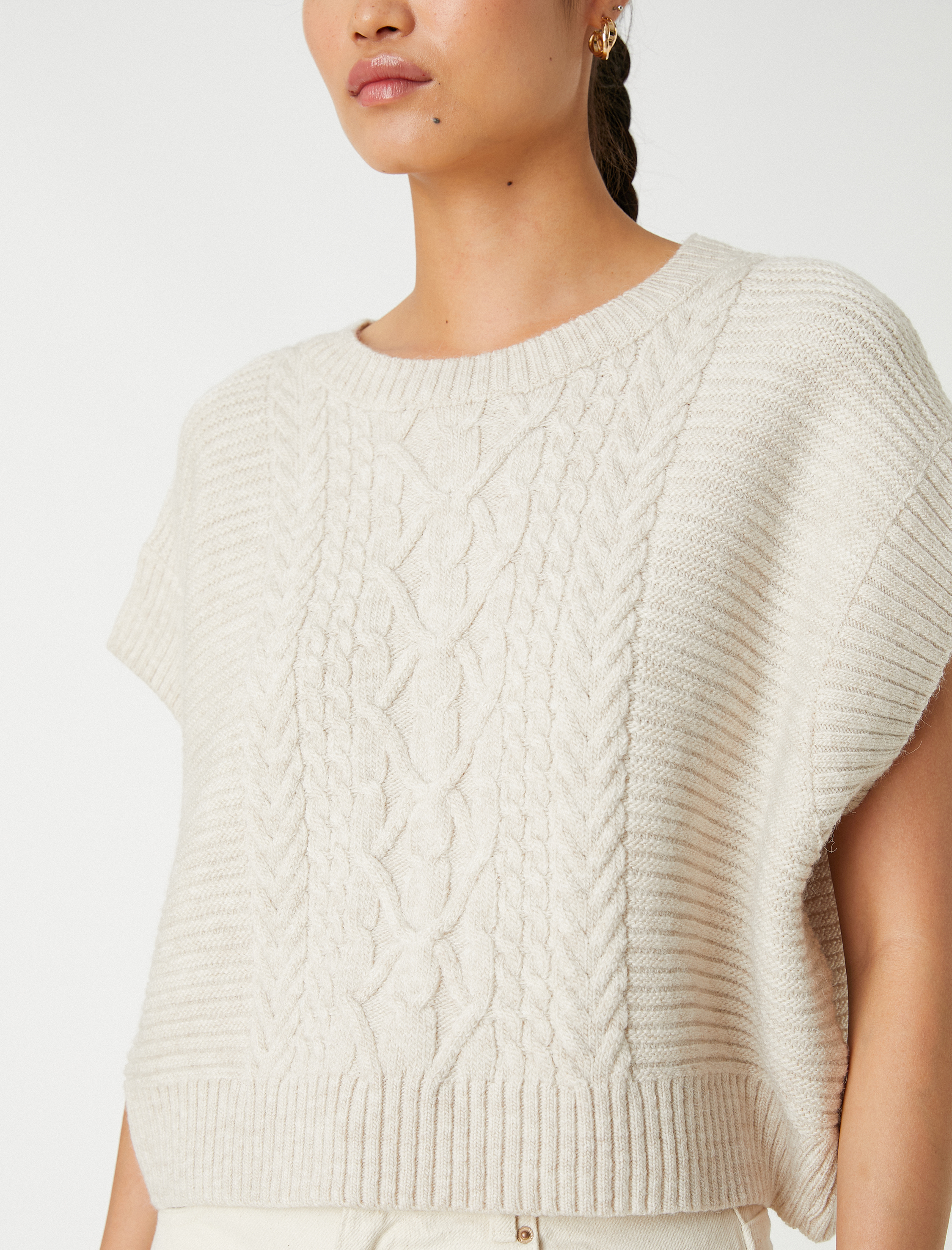   Crop Süveter Dik Yaka