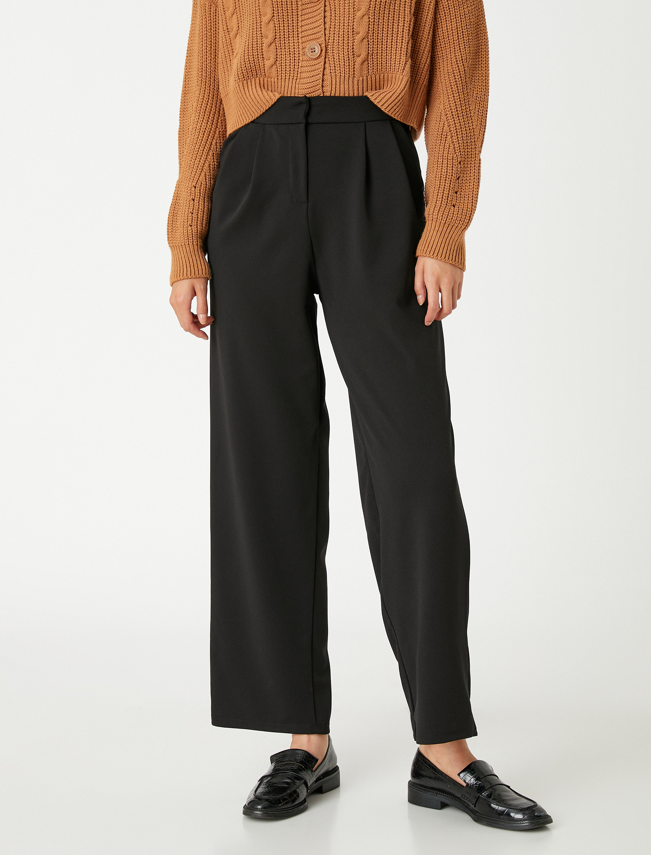   Pileli Bol Paça Pantolon