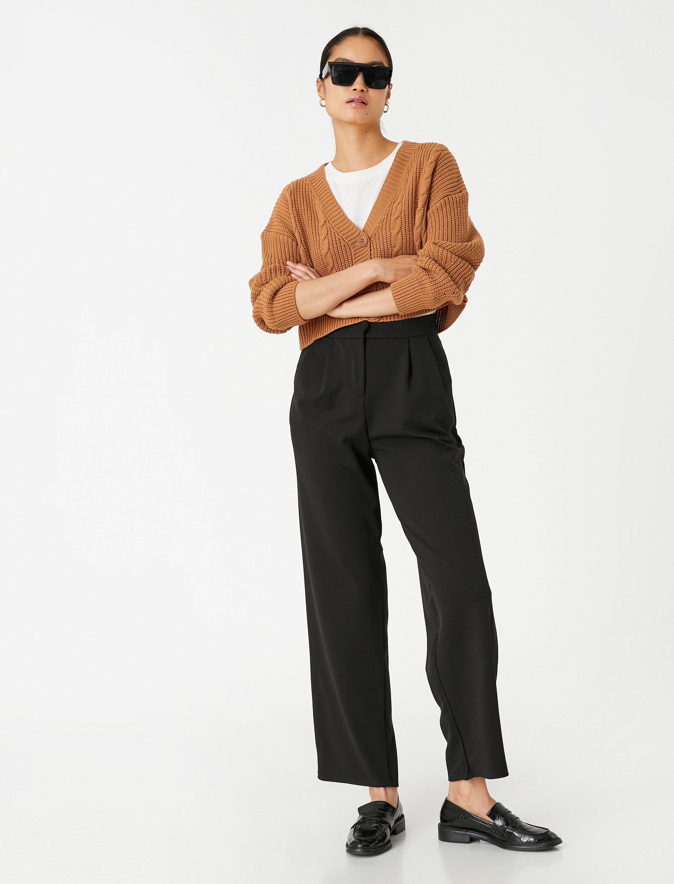   Pileli Bol Paça Pantolon