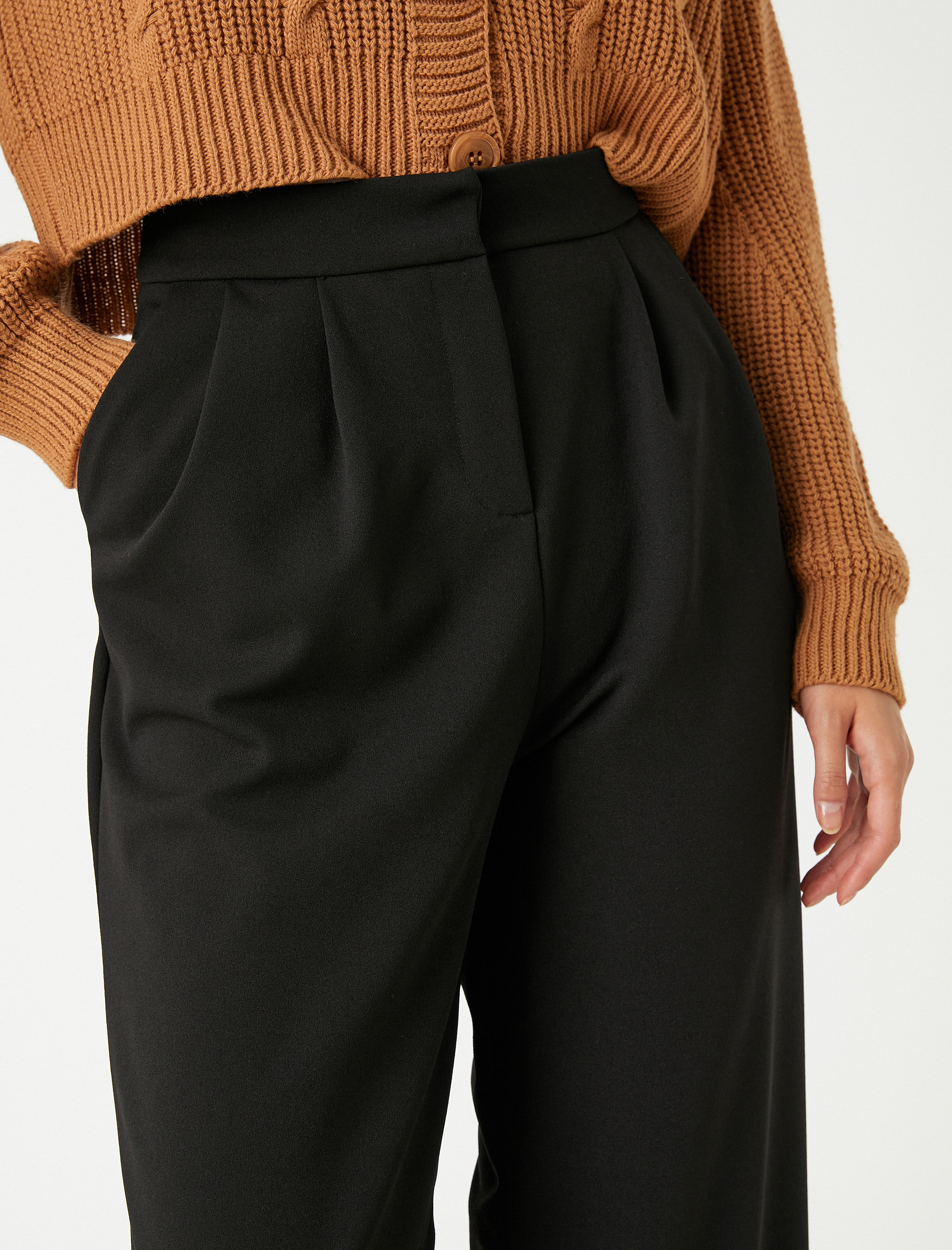   Pileli Bol Paça Pantolon