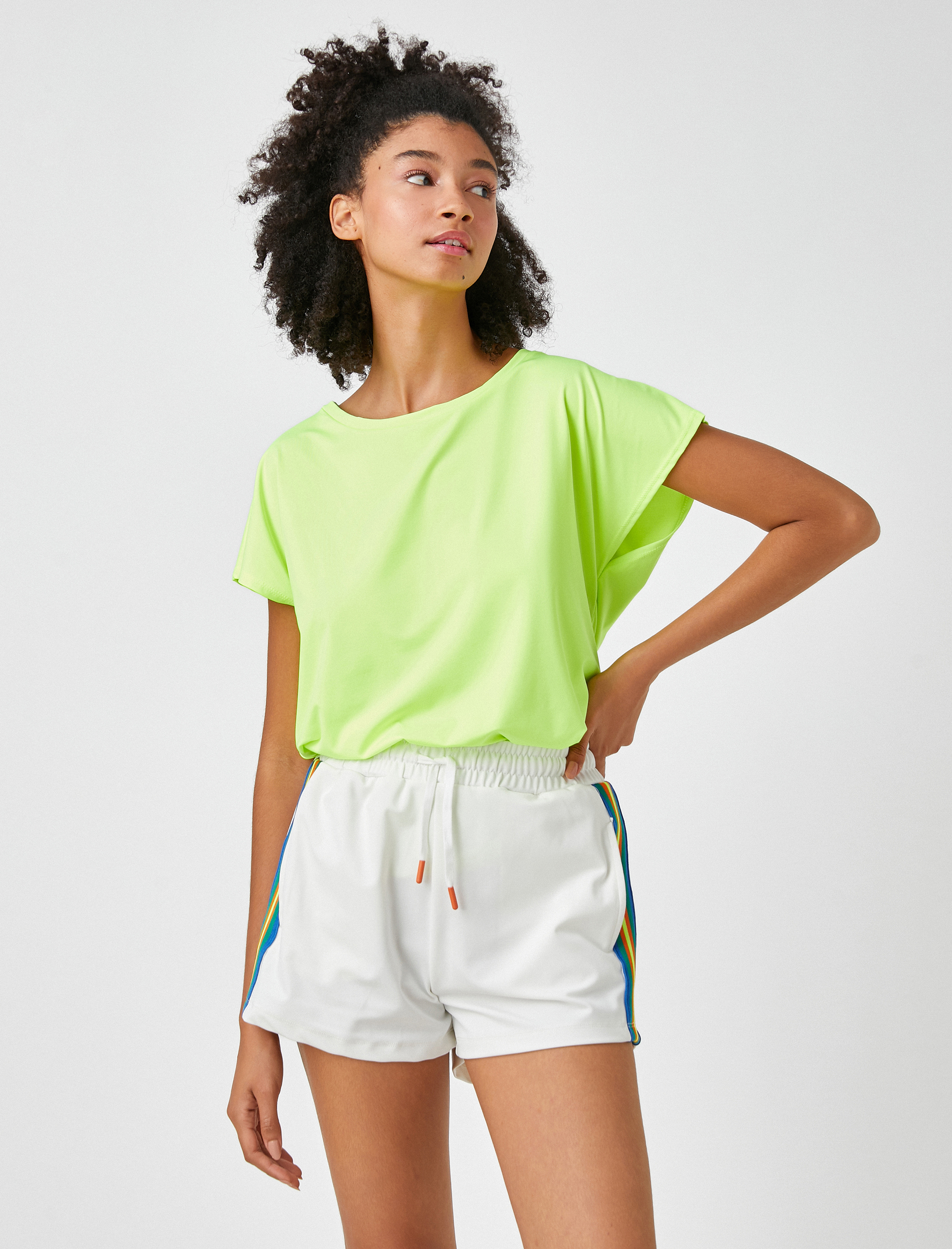   Basic Spor Tişört Bisiklet Yaka